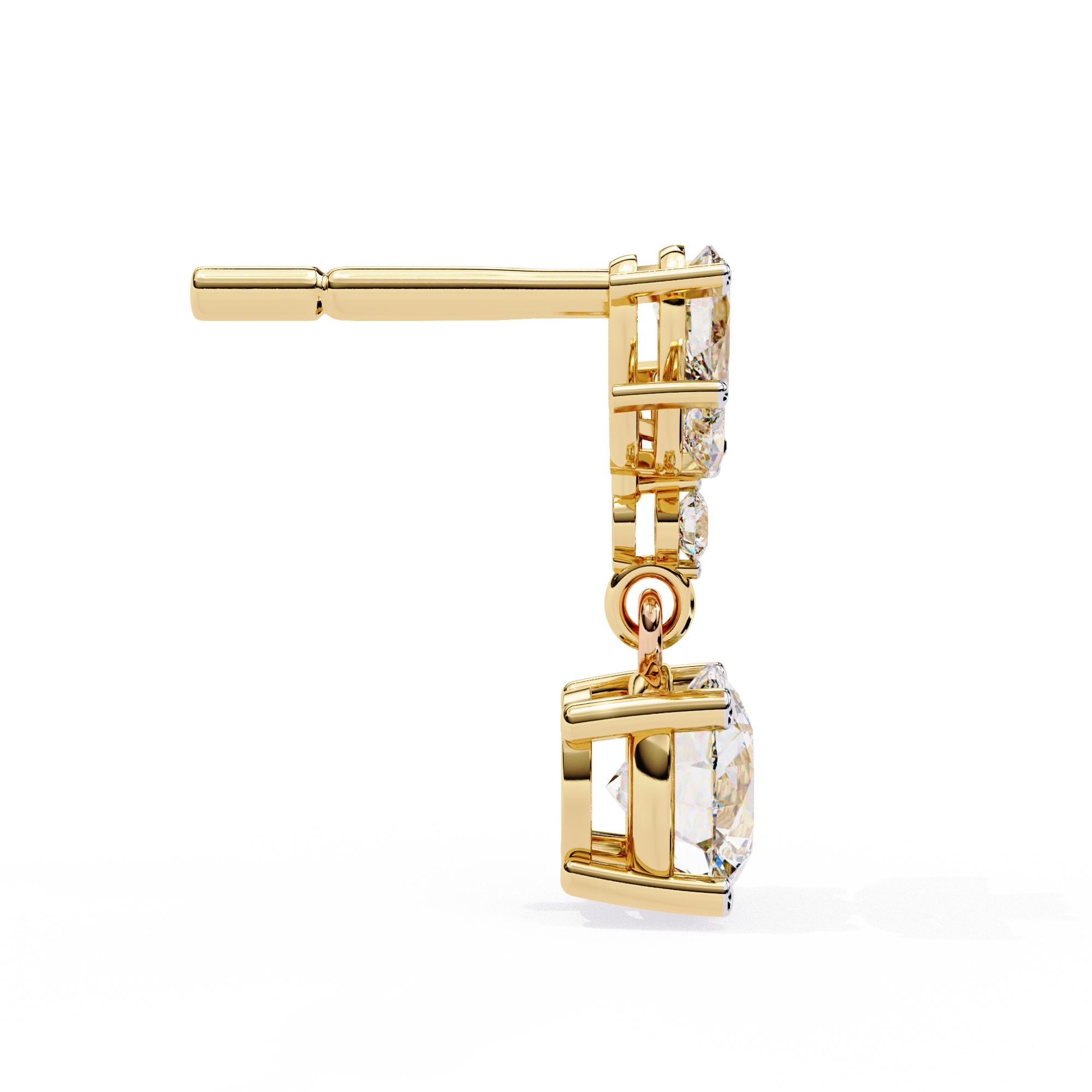 Unique 18K GOLD EARRING WITH LAB-GROWN DIAMOND.