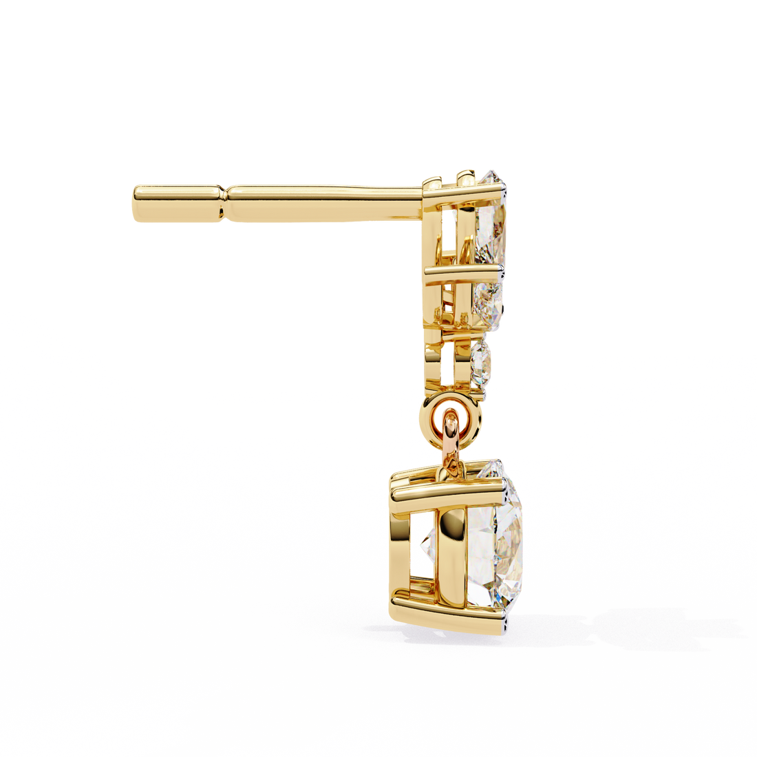 Unique 18K GOLD EARRING WITH LAB-GROWN DIAMOND.