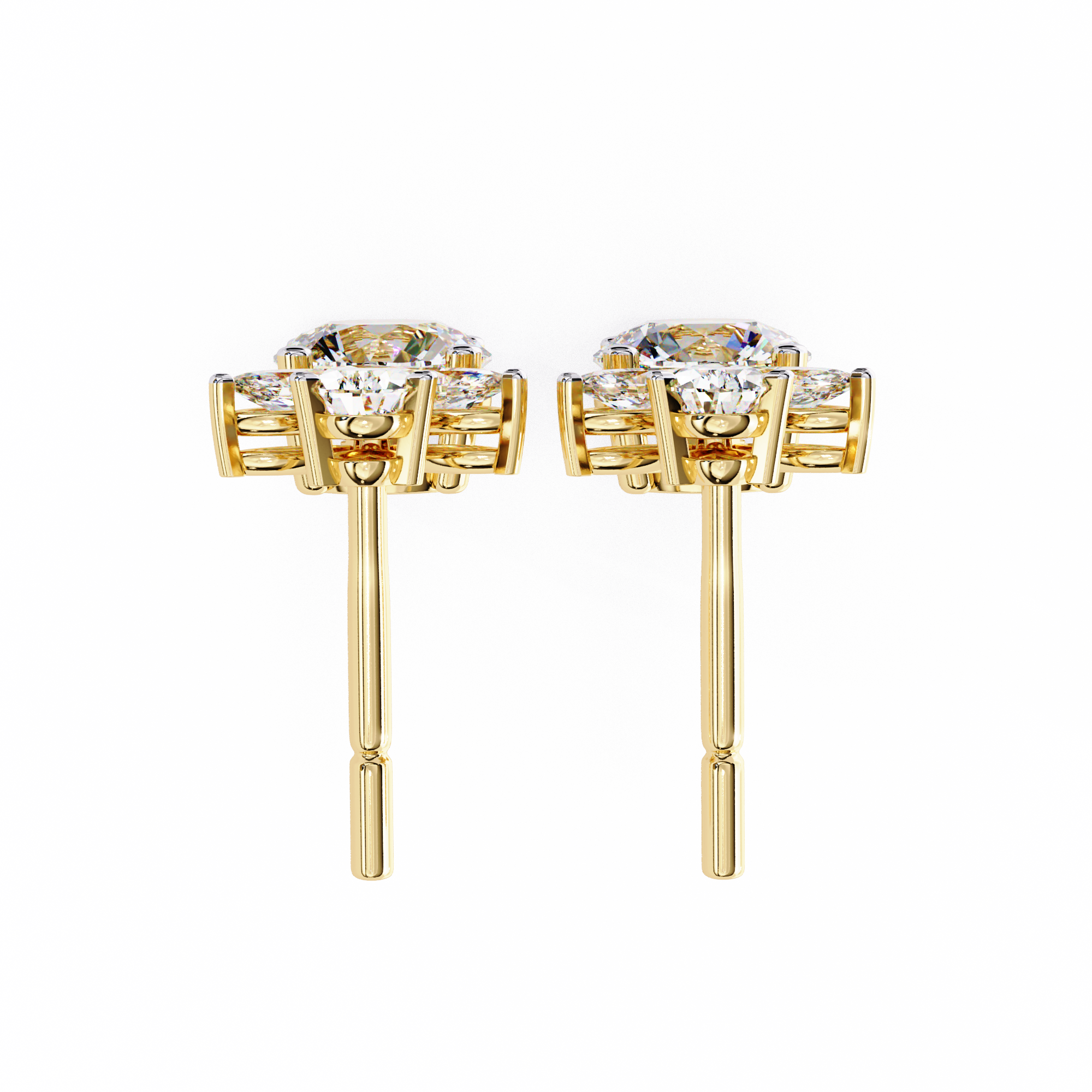 Unique 18K GOLD EARRING WITH LAB-GROWN DIAMOND.