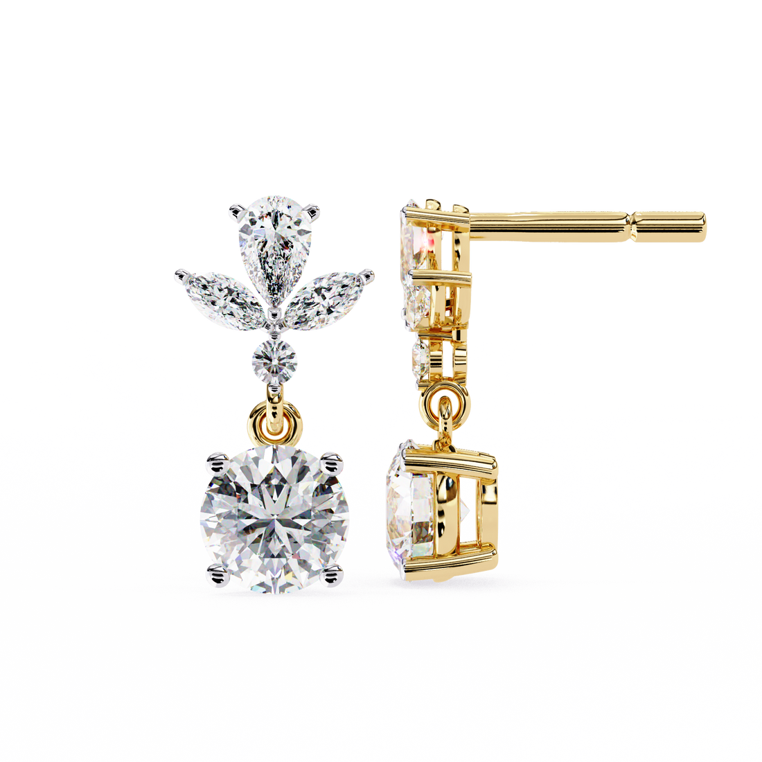 Unique 18K GOLD EARRING WITH LAB-GROWN DIAMOND.