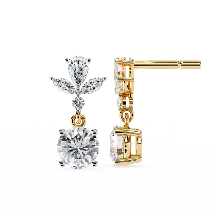 Unique 18K GOLD EARRING WITH LAB-GROWN DIAMOND.