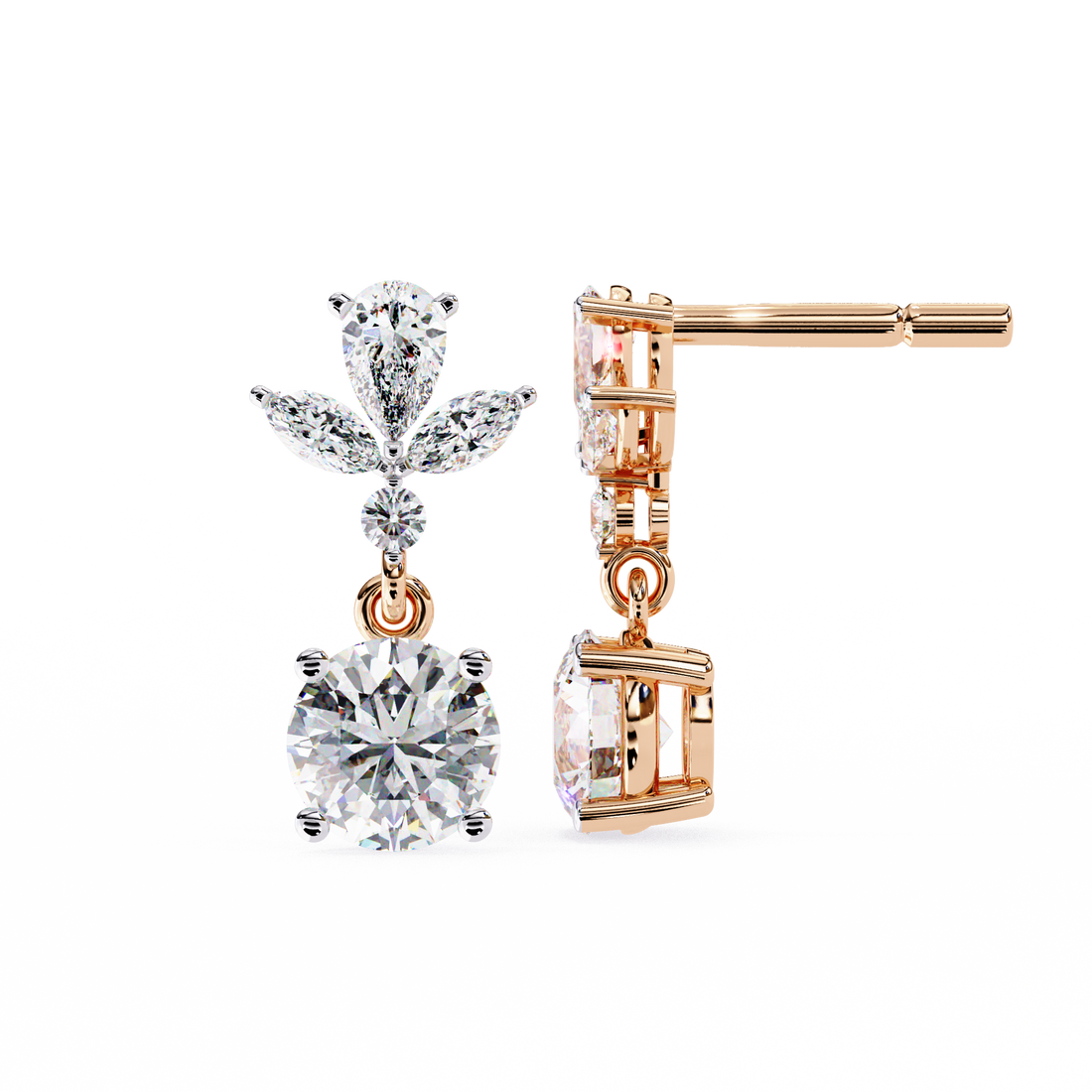 Unique 18K GOLD EARRING WITH LAB-GROWN DIAMOND.