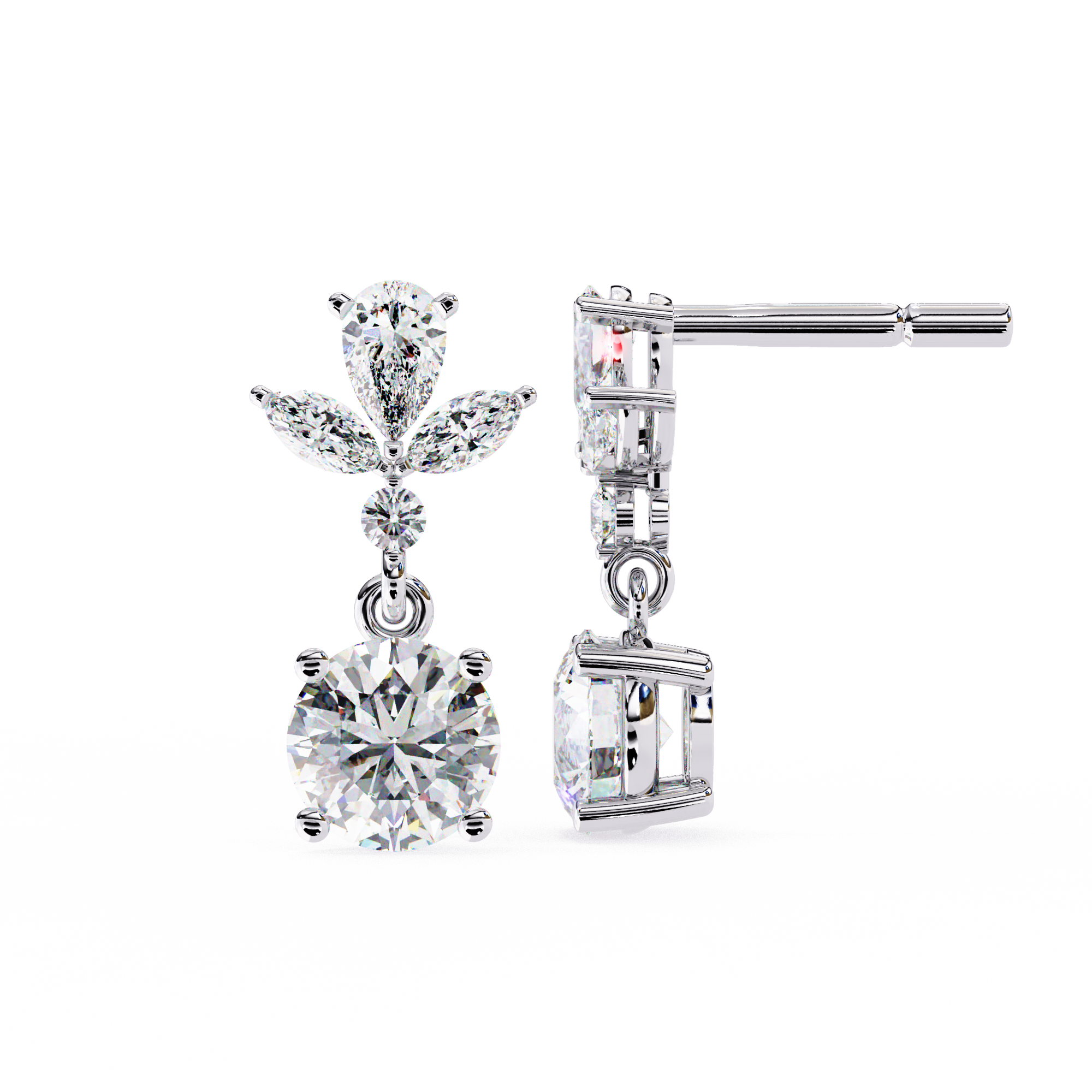 Unique 18K GOLD EARRING WITH LAB-GROWN DIAMOND.