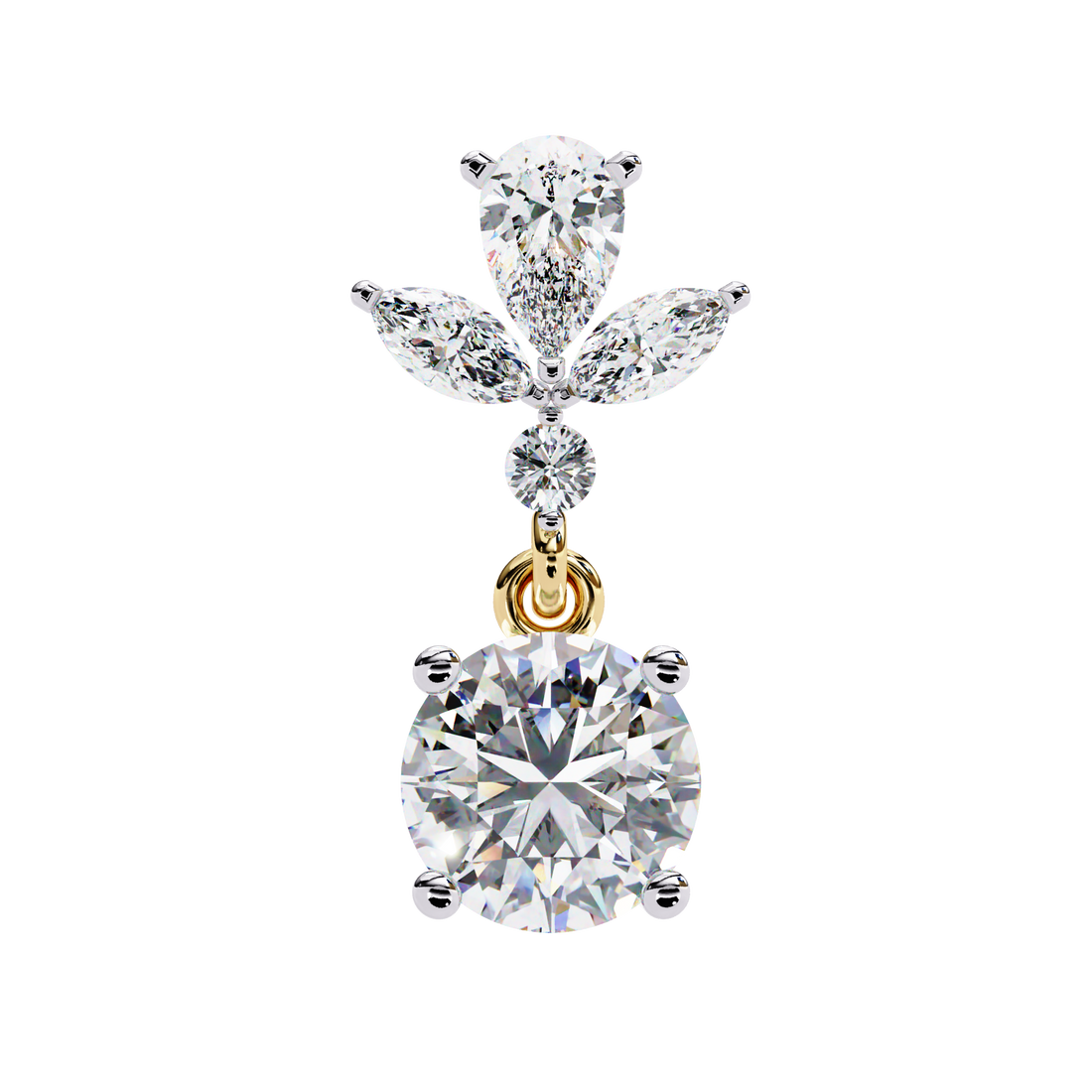 Unique 18K GOLD EARRING WITH LAB-GROWN DIAMOND.