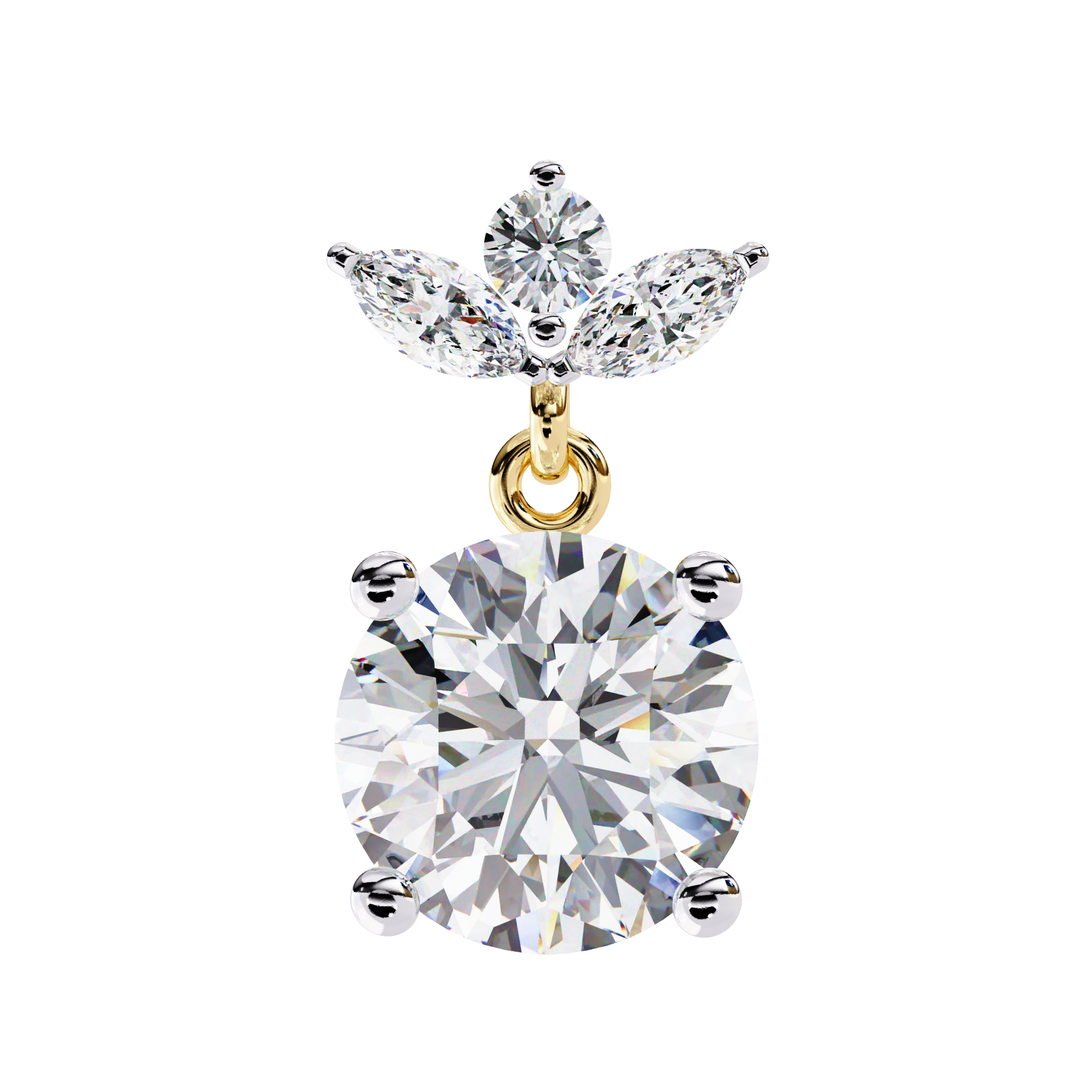 Unique 18K GOLD EARRING WITH LAB-GROWN DIAMOND.