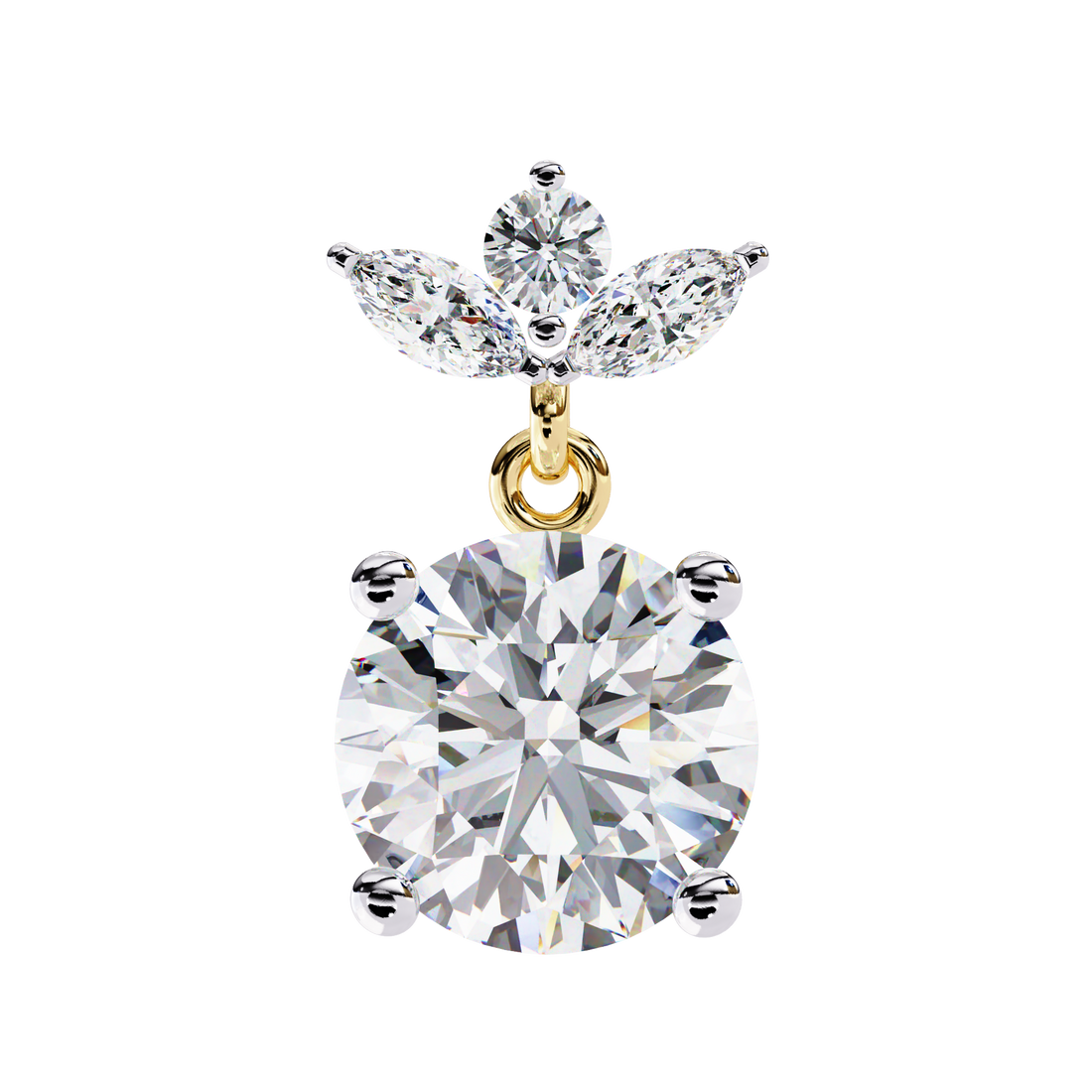 Unique 18K GOLD EARRING WITH LAB-GROWN DIAMOND.