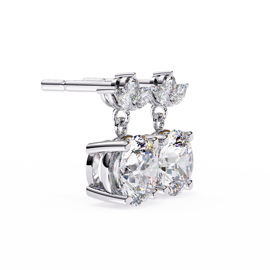 Unique 18K GOLD EARRING WITH LAB-GROWN DIAMOND.