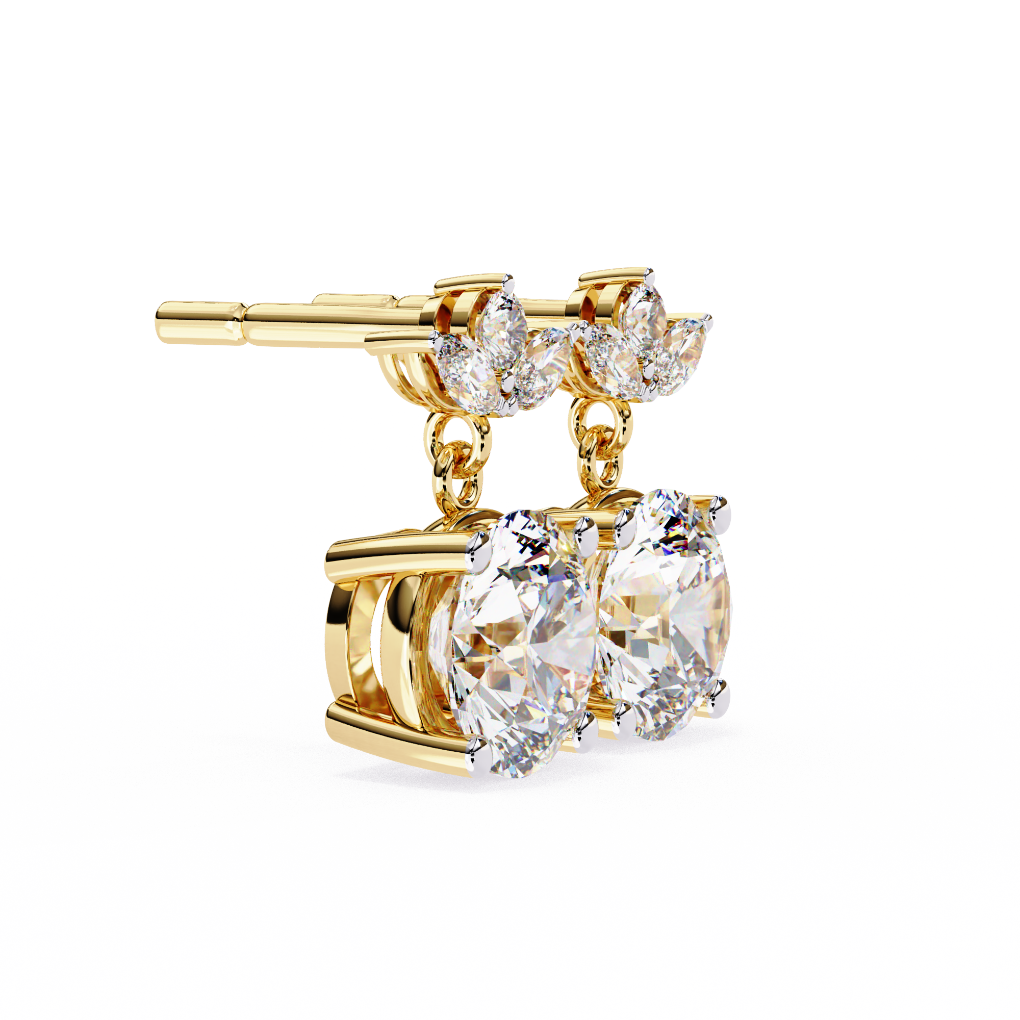 Unique 18K GOLD EARRING WITH LAB-GROWN DIAMOND.