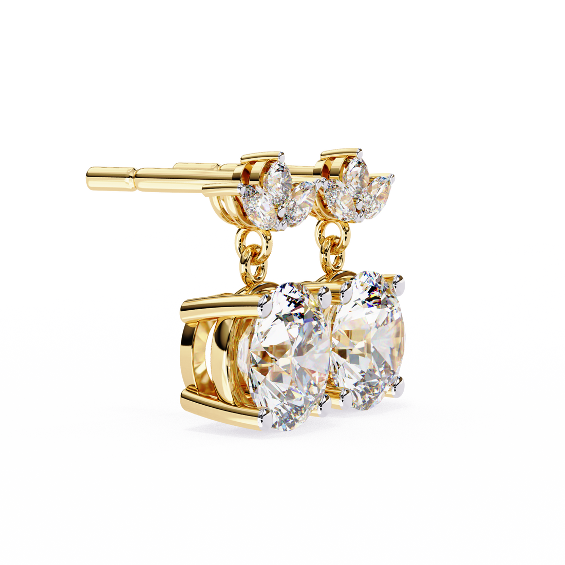 Unique 18K GOLD EARRING WITH LAB-GROWN DIAMOND.