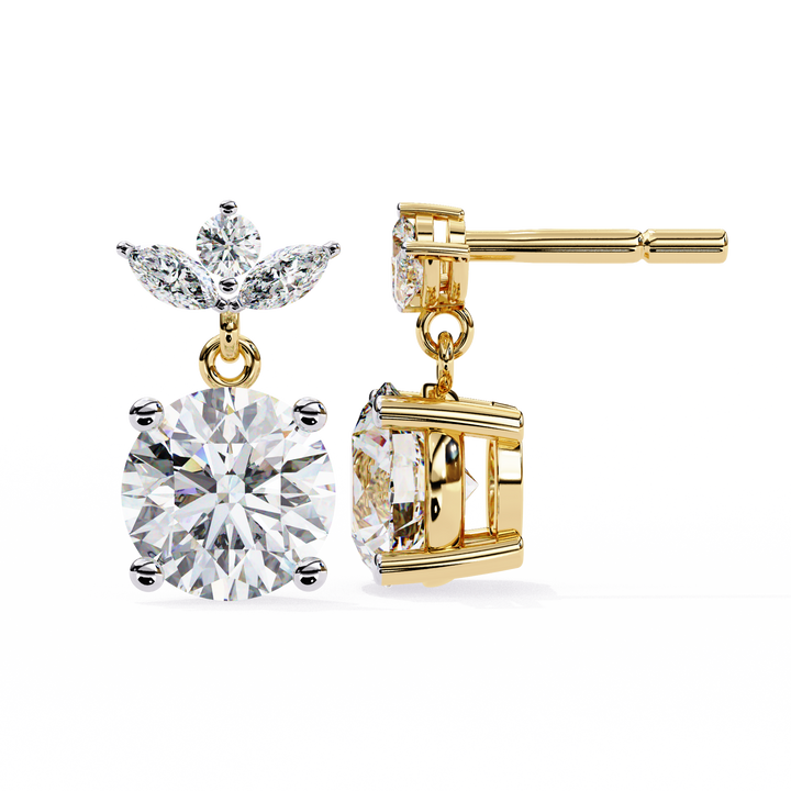 Unique 18K GOLD EARRING WITH LAB-GROWN DIAMOND.