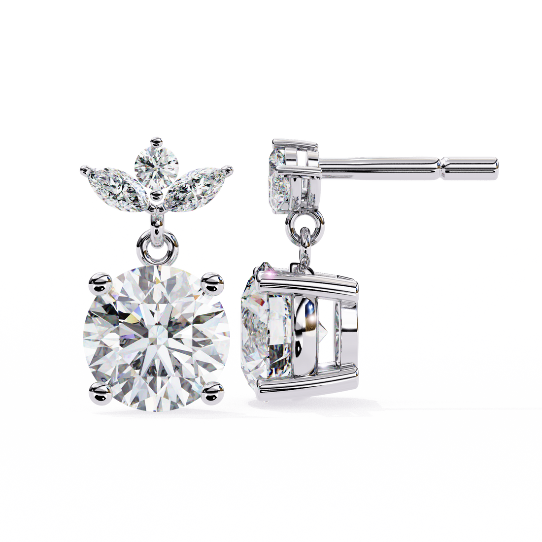 Unique 18K GOLD EARRING WITH LAB-GROWN DIAMOND.