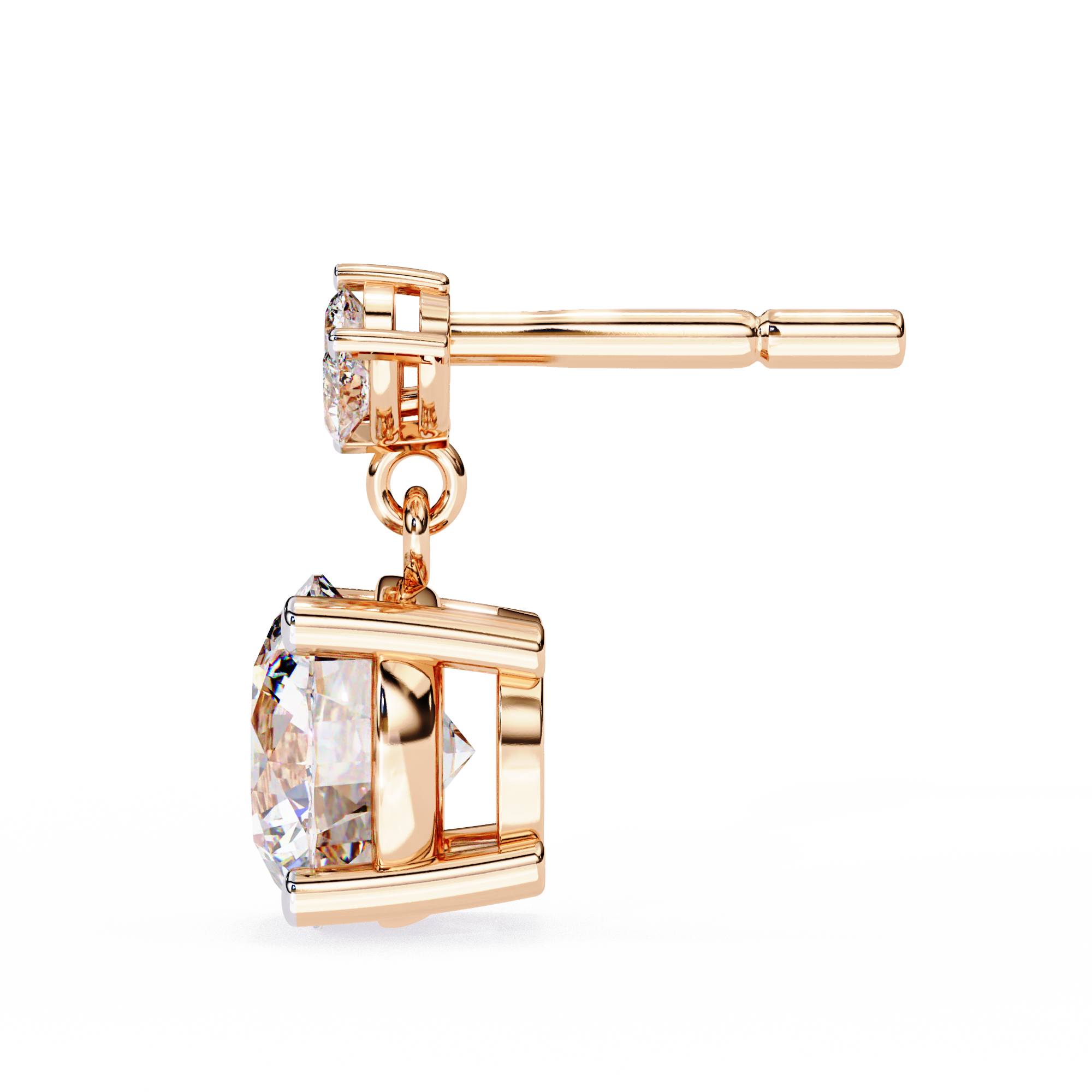Unique 18K GOLD EARRING WITH LAB-GROWN DIAMOND.
