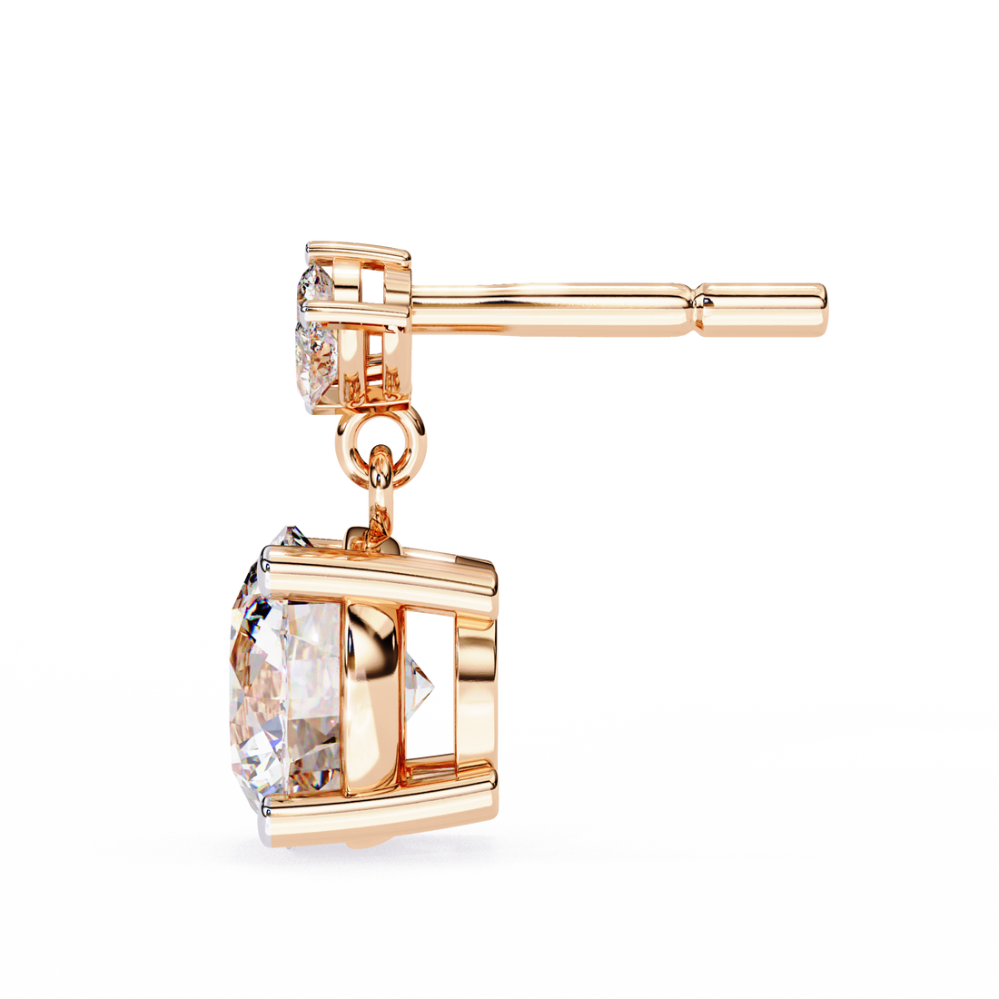 Unique 18K GOLD EARRING WITH LAB-GROWN DIAMOND.