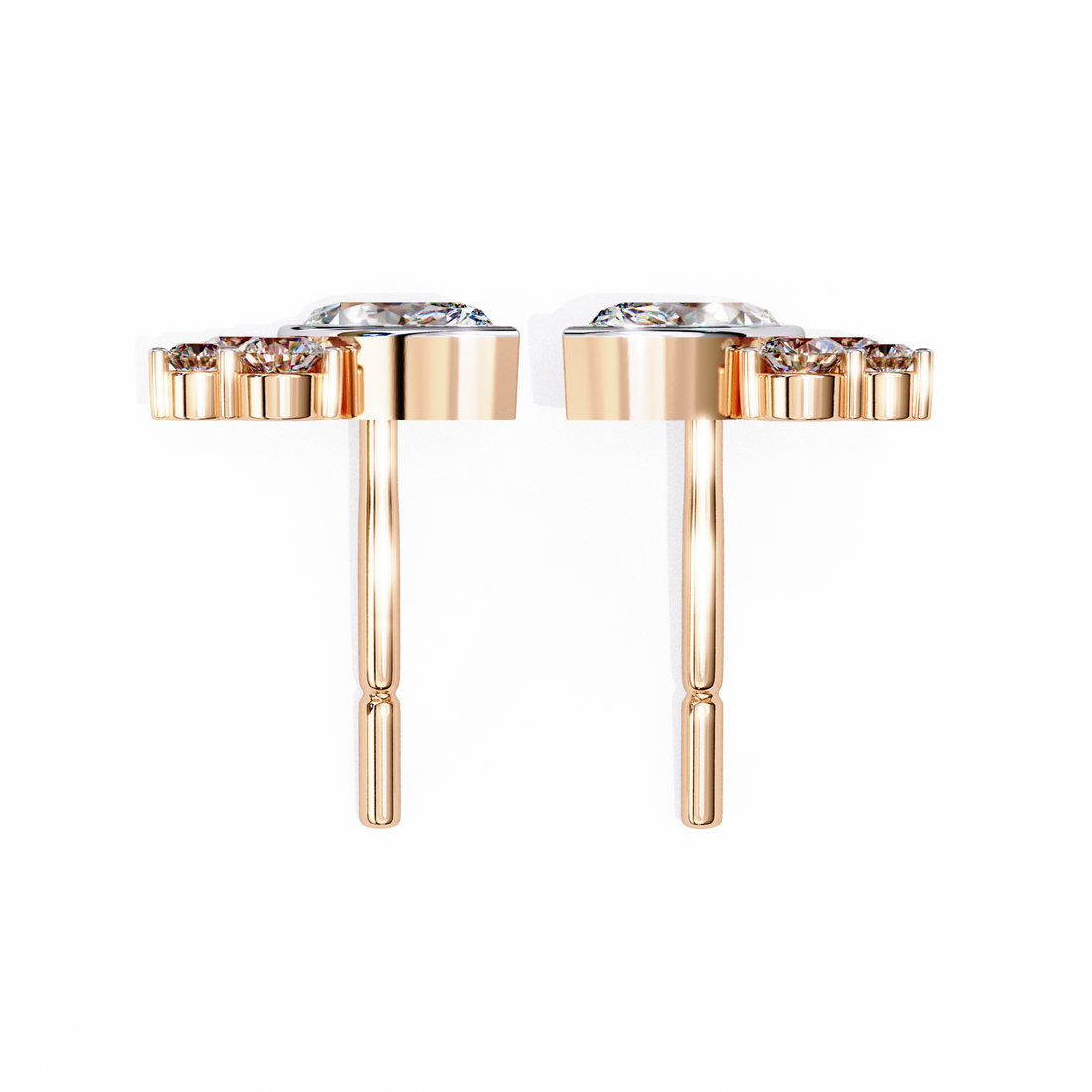 Unique 18K GOLD EARRING WITH LAB-GROWN DIAMOND.