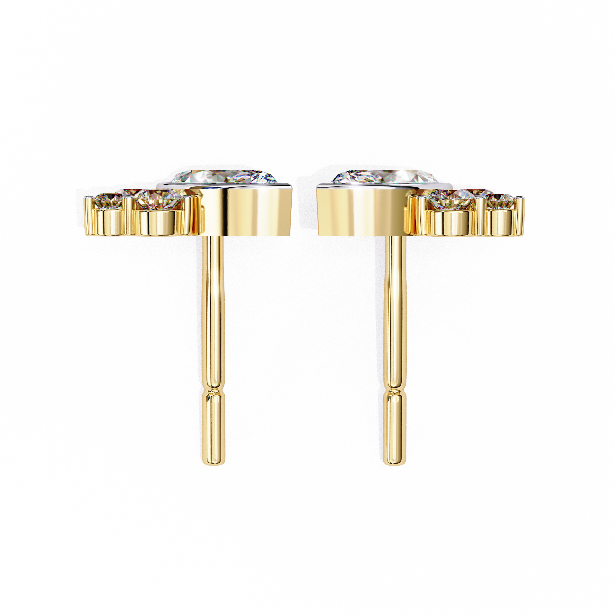 Unique 18K GOLD EARRING WITH LAB-GROWN DIAMOND.
