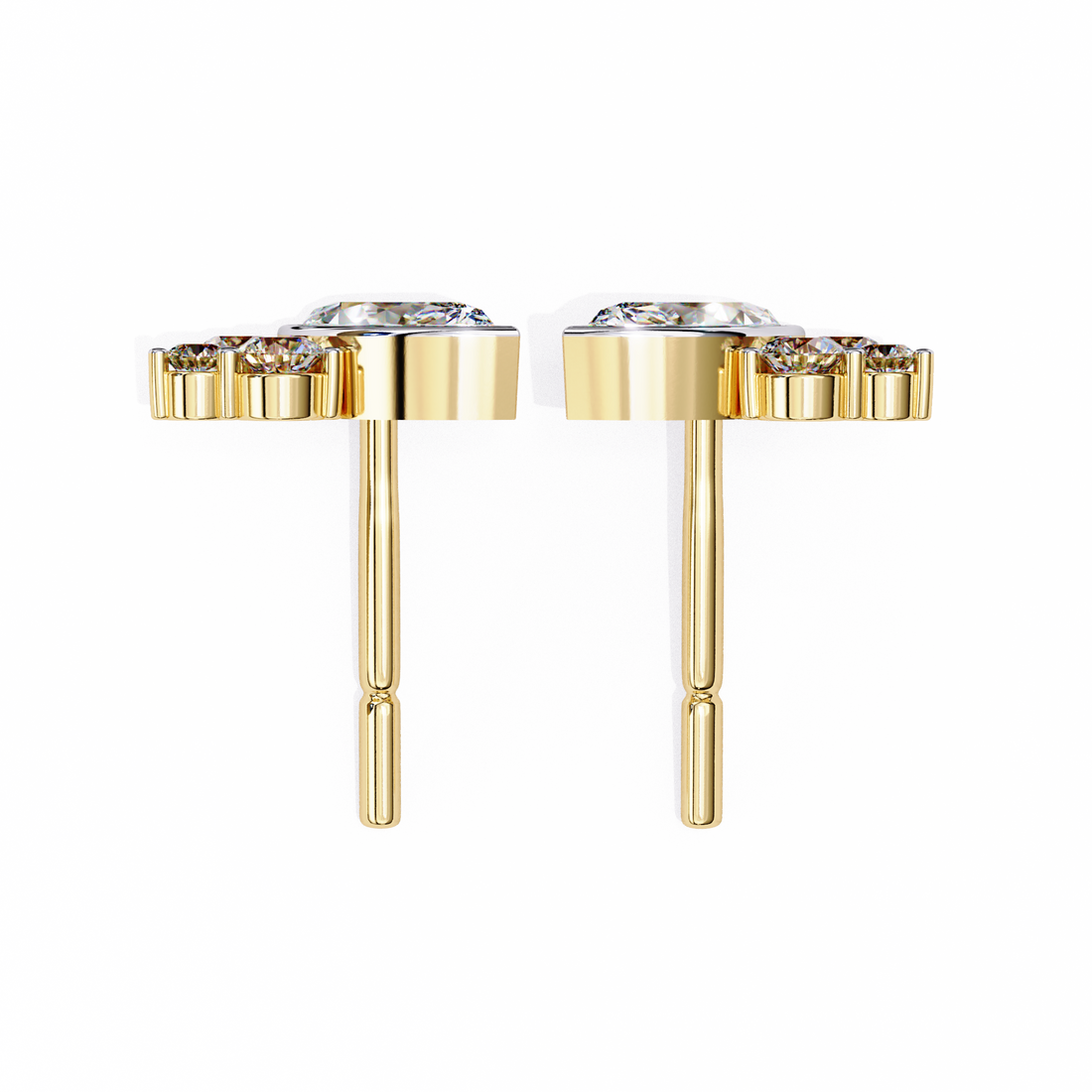 Unique 18K GOLD EARRING WITH LAB-GROWN DIAMOND.