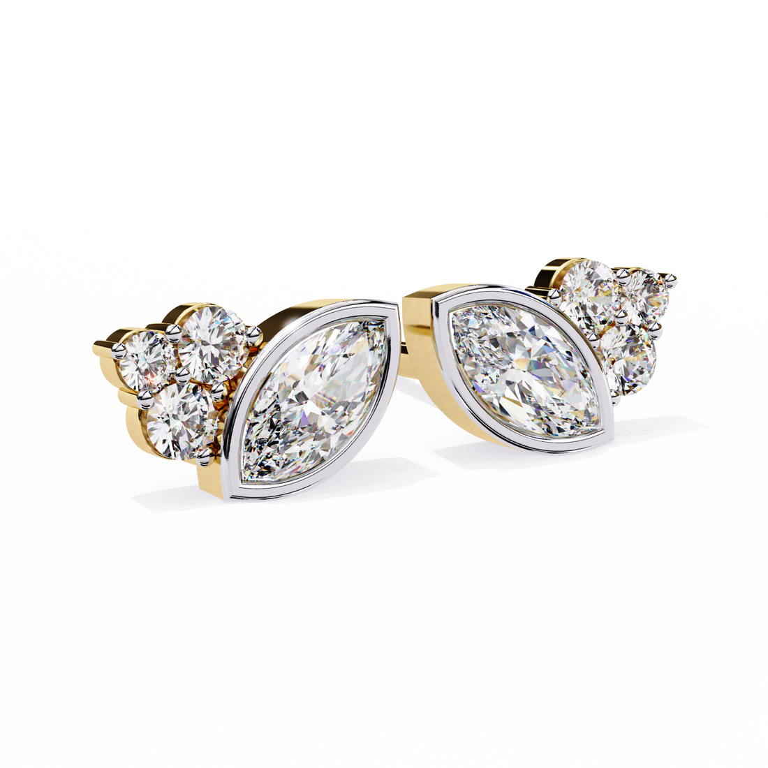 Unique 18K GOLD EARRING WITH LAB-GROWN DIAMOND.