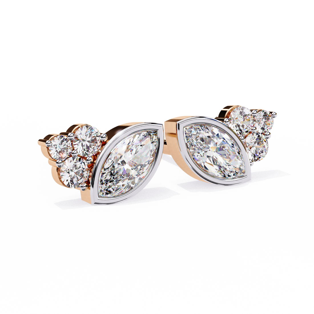 Unique 18K GOLD EARRING WITH LAB-GROWN DIAMOND.