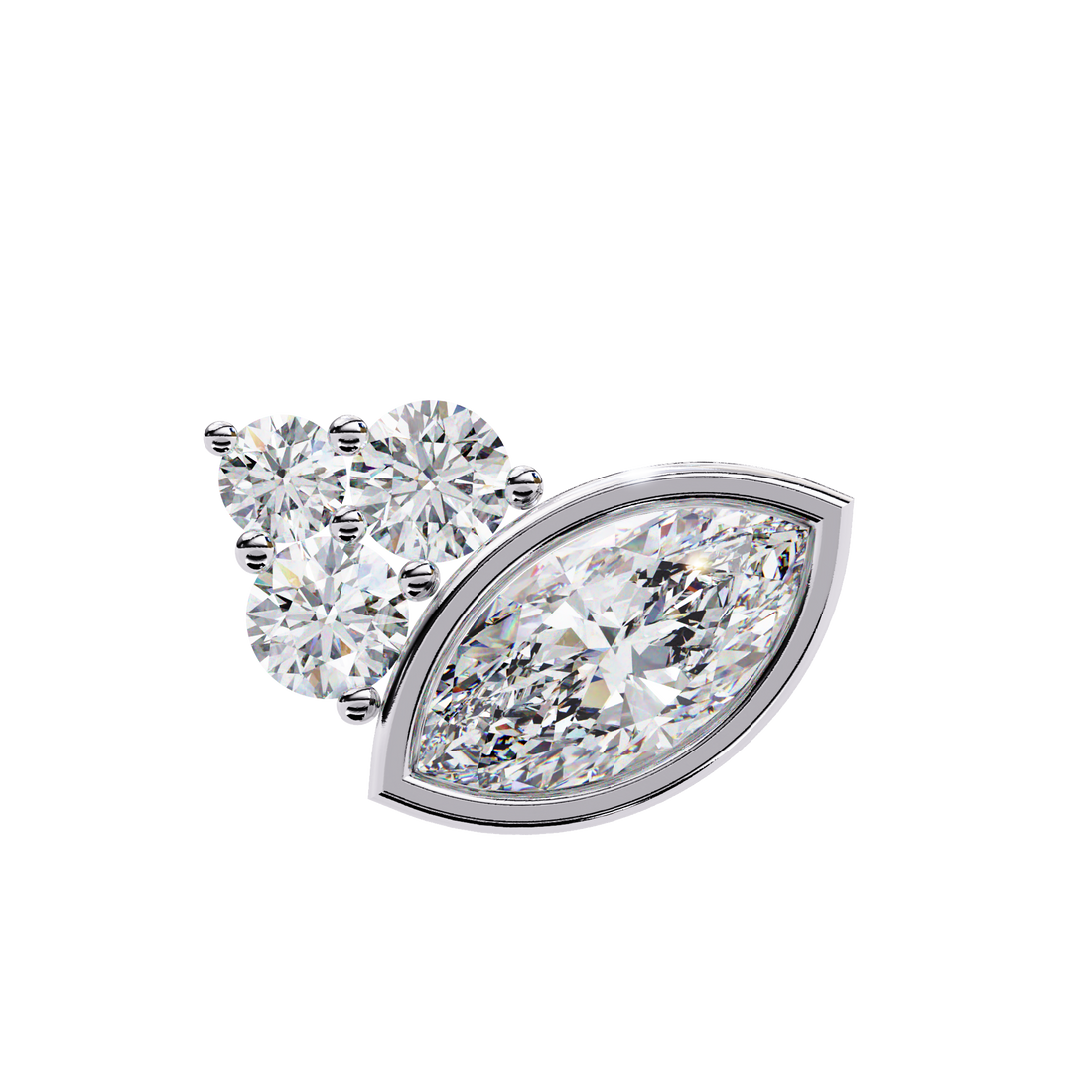 Unique 18K GOLD EARRING WITH LAB-GROWN DIAMOND.
