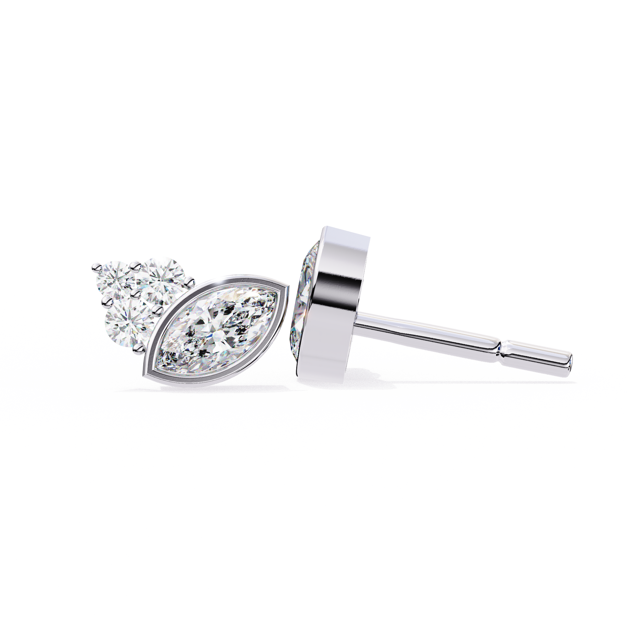 Unique 18K GOLD EARRING WITH LAB-GROWN DIAMOND.