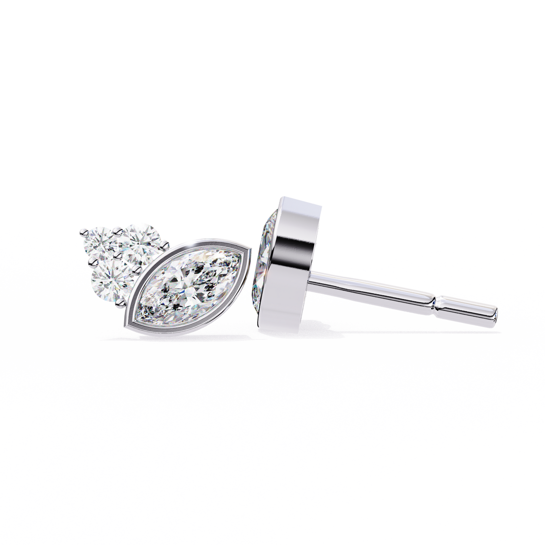 Unique 18K GOLD EARRING WITH LAB-GROWN DIAMOND.