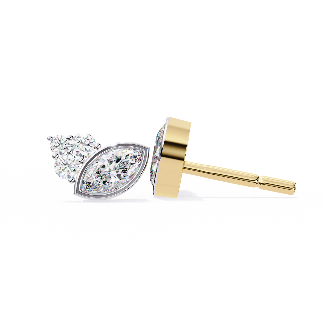 Unique 18K GOLD EARRING WITH LAB-GROWN DIAMOND.