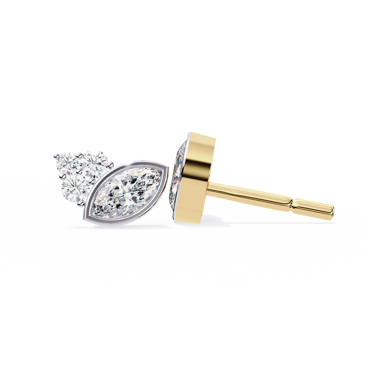 Unique 18K GOLD EARRING WITH LAB-GROWN DIAMOND.