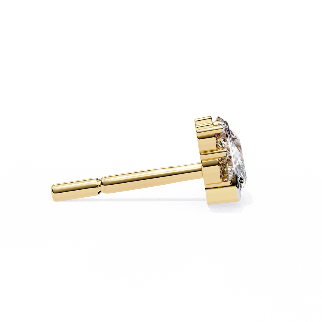 Unique 18K GOLD EARRING WITH LAB-GROWN DIAMOND.