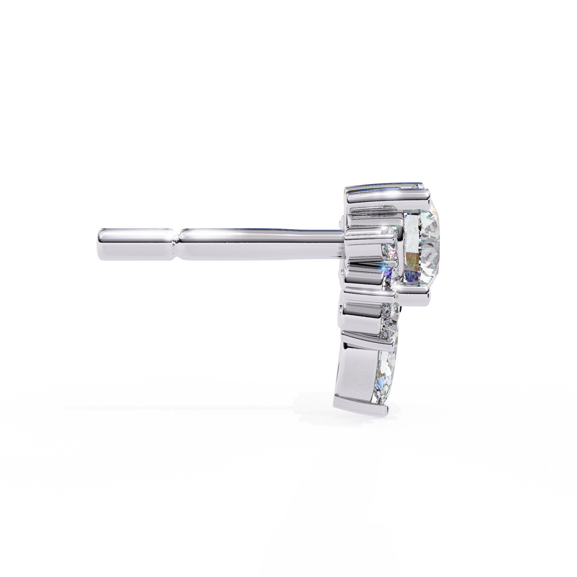 Unique 18K GOLD EARRING WITH LAB-GROWN DIAMOND.