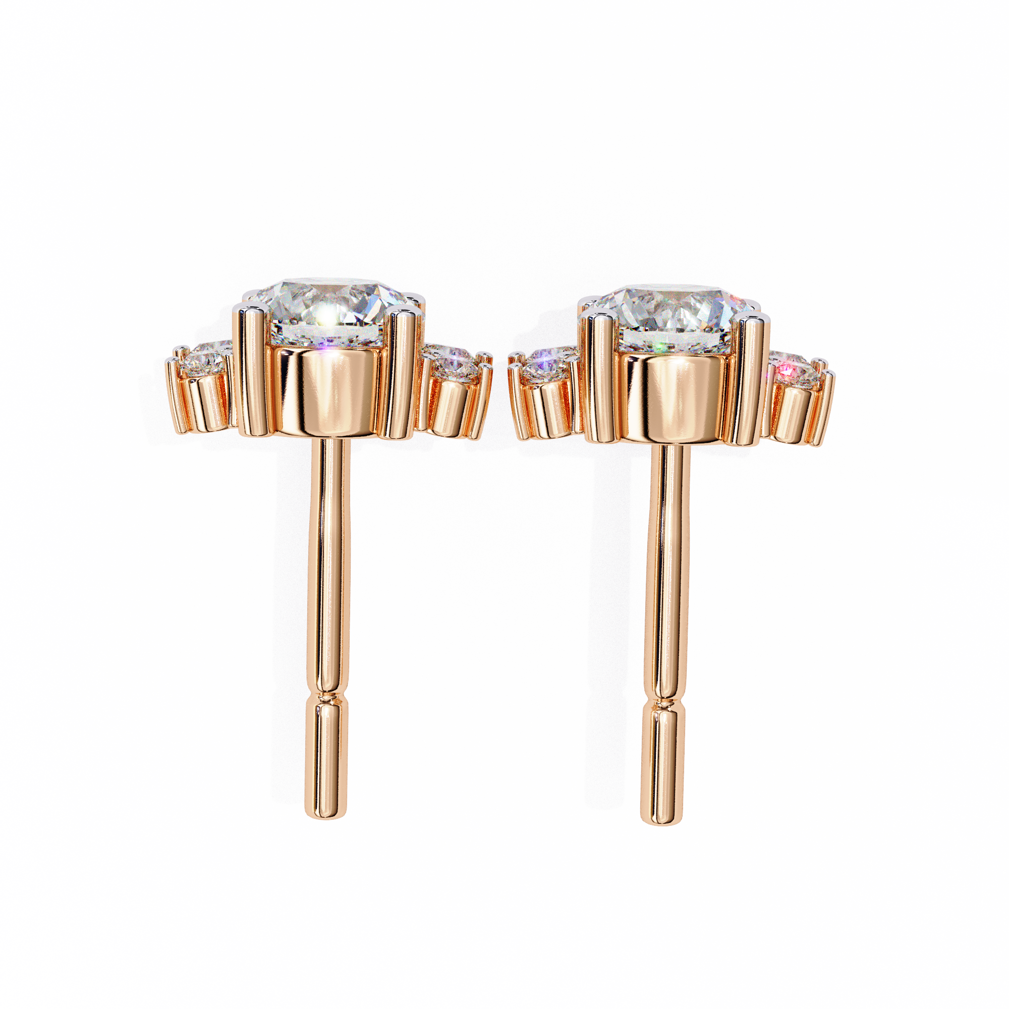 Unique 18K GOLD EARRING WITH LAB-GROWN DIAMOND.