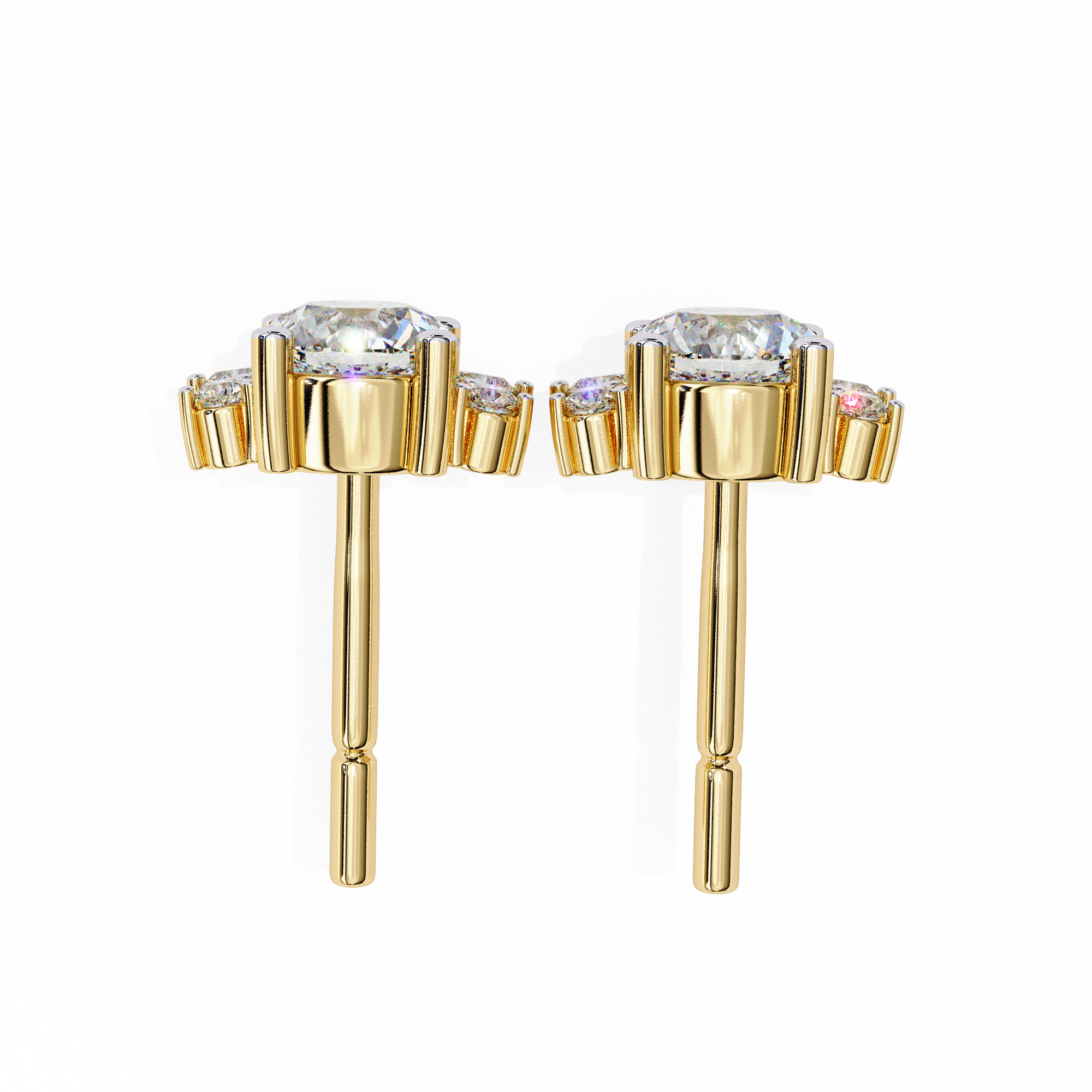 Unique 18K GOLD EARRING WITH LAB-GROWN DIAMOND.