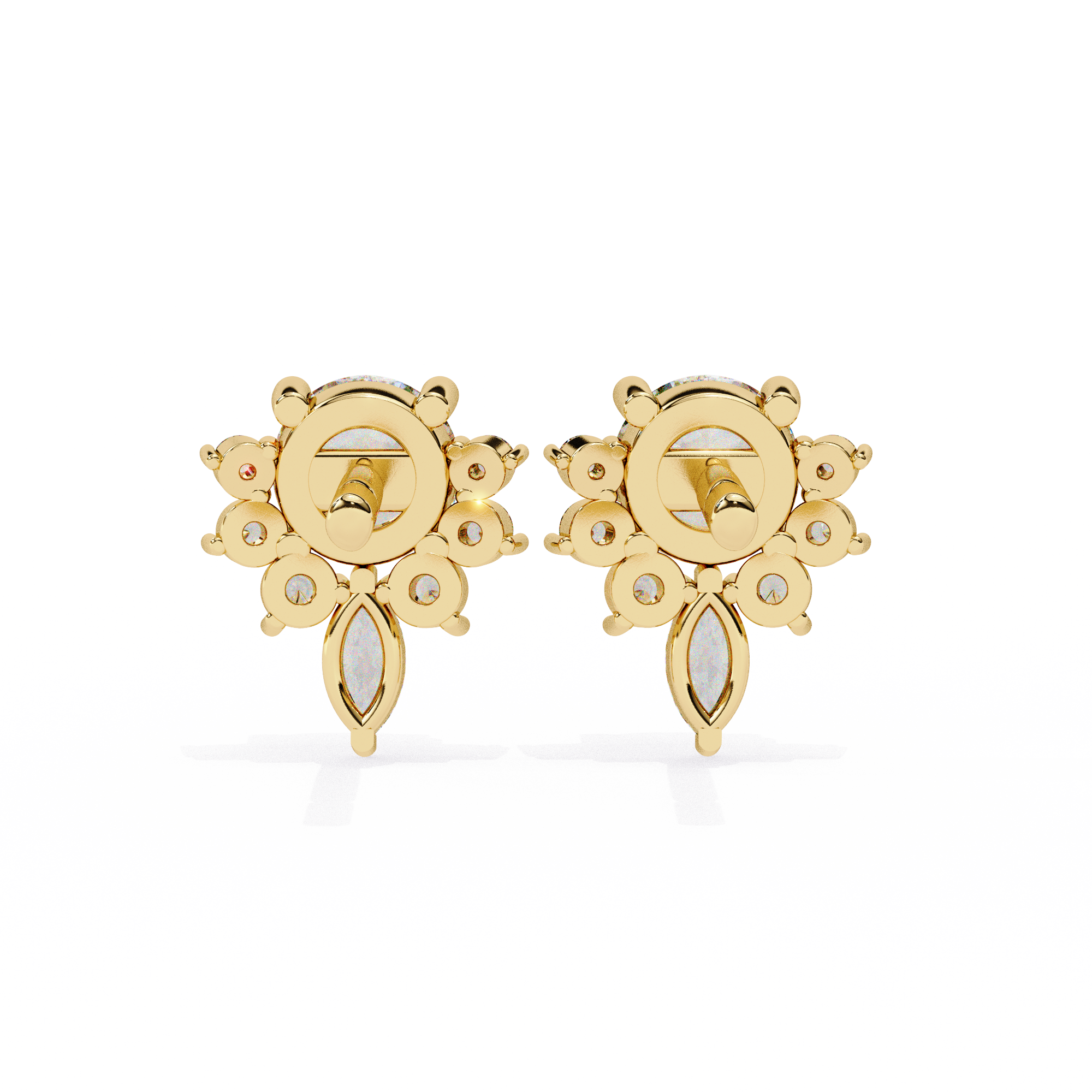 Unique 18K GOLD EARRING WITH LAB-GROWN DIAMOND.