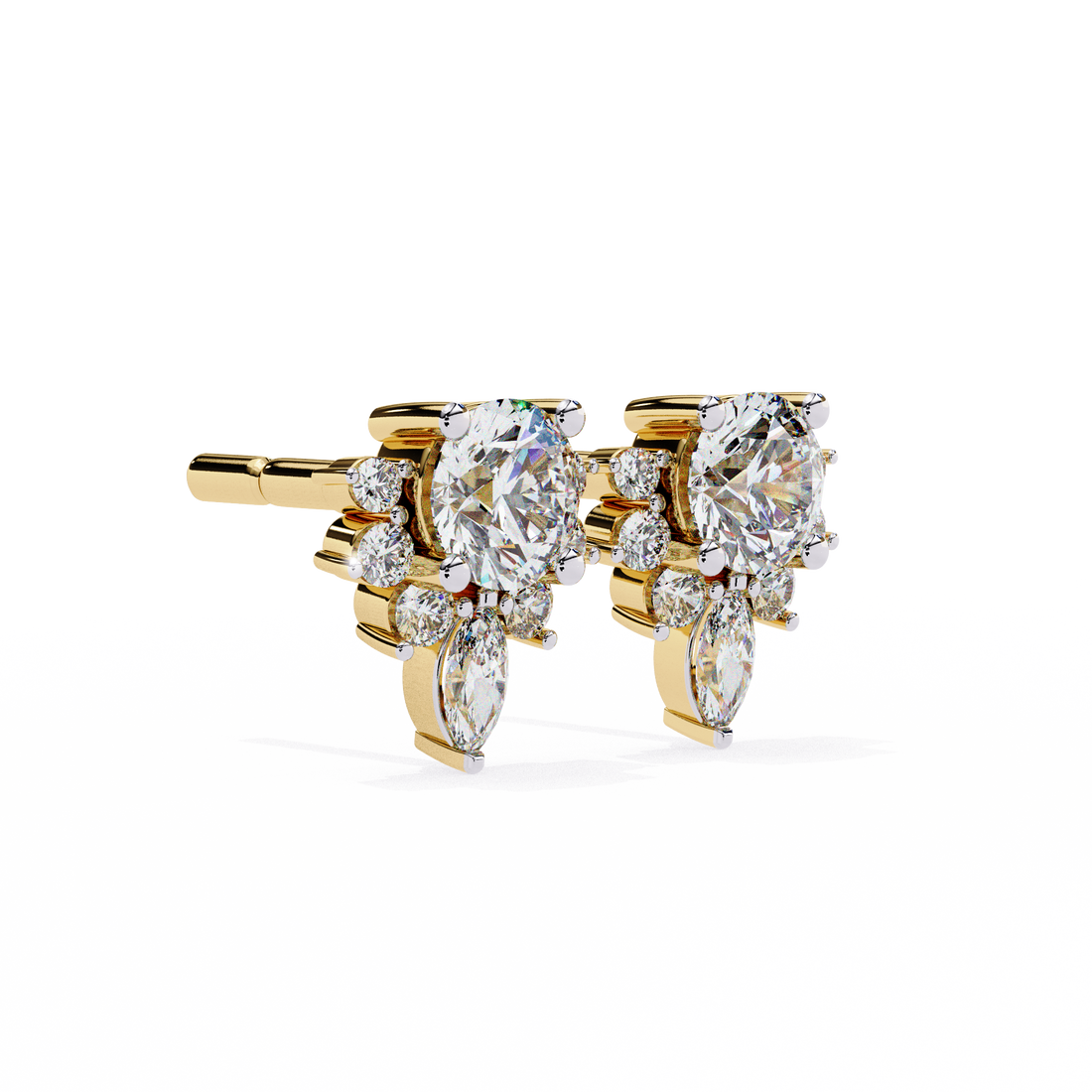 Unique 18K GOLD EARRING WITH LAB-GROWN DIAMOND.