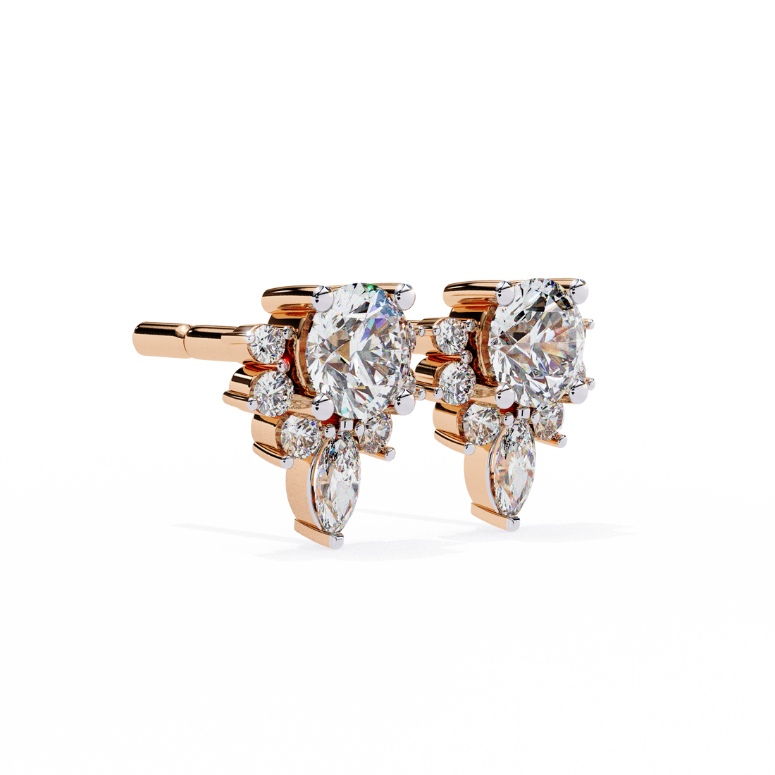 Unique 18K GOLD EARRING WITH LAB-GROWN DIAMOND.