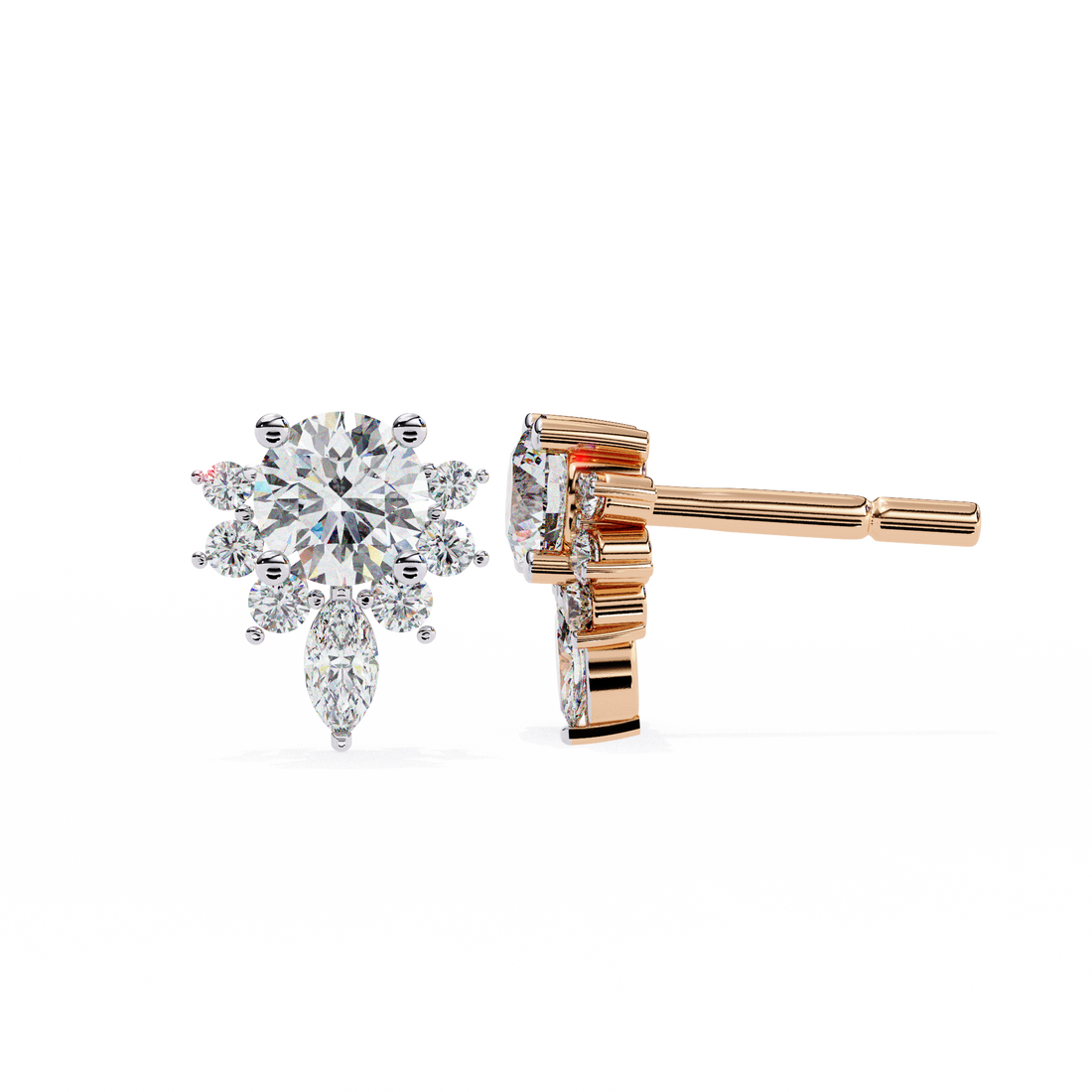 Unique 18K GOLD EARRING WITH LAB-GROWN DIAMOND.