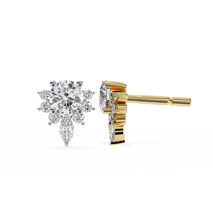Unique 18K GOLD EARRING WITH LAB-GROWN DIAMOND.