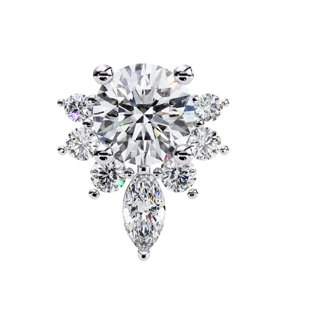Unique 18K GOLD EARRING WITH LAB-GROWN DIAMOND.