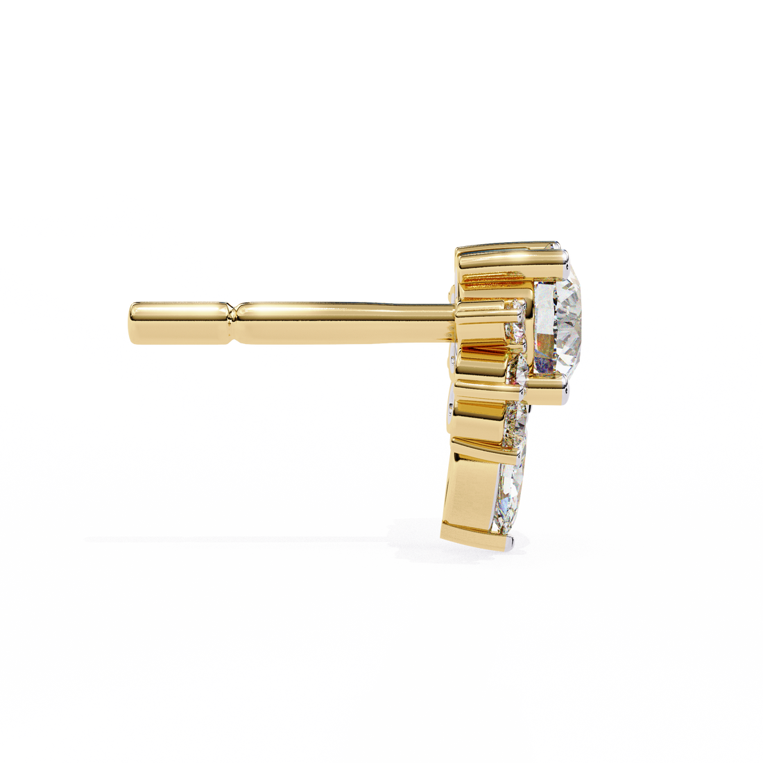 Unique 18K GOLD EARRING WITH LAB-GROWN DIAMOND.