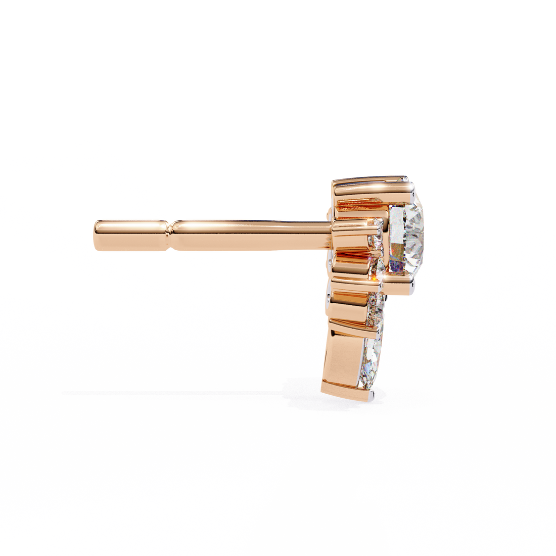 Unique 18K GOLD EARRING WITH LAB-GROWN DIAMOND.