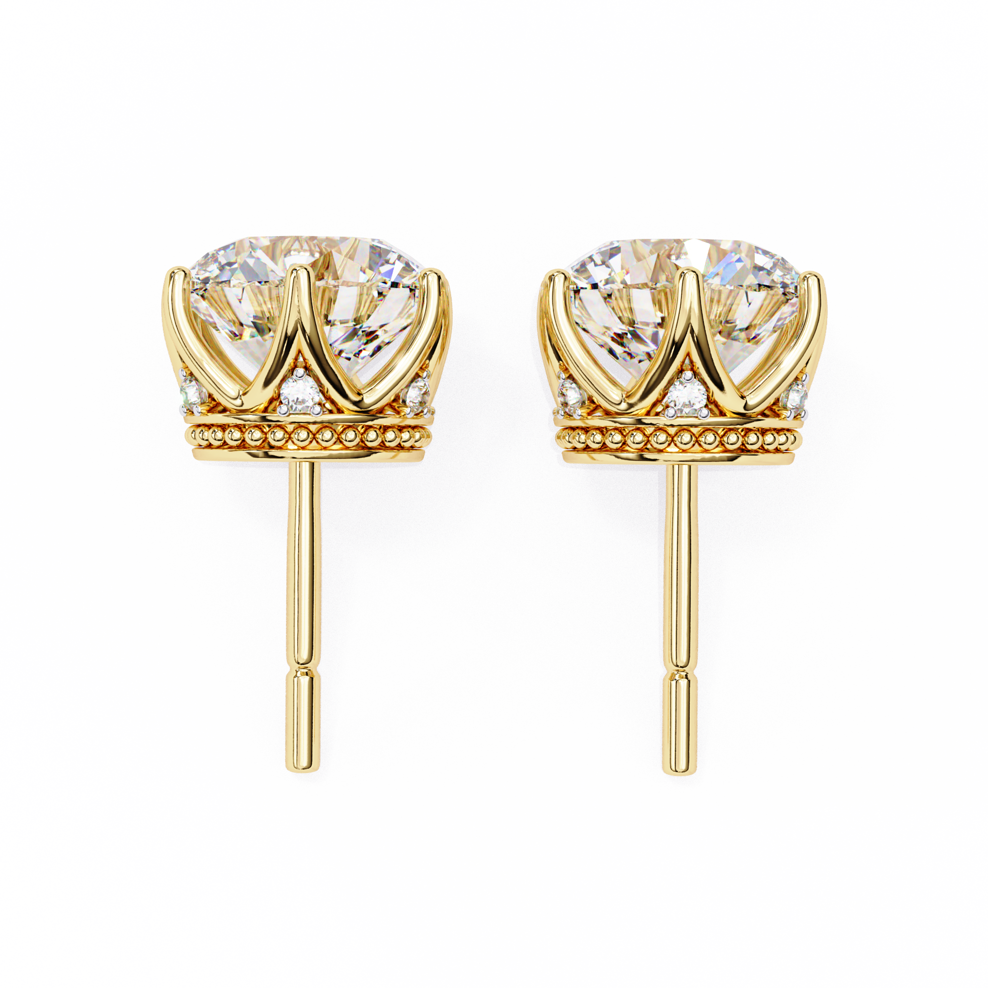 Beautiful 18K GOLD EARRING WITH LAB-GROWN DIAMOND