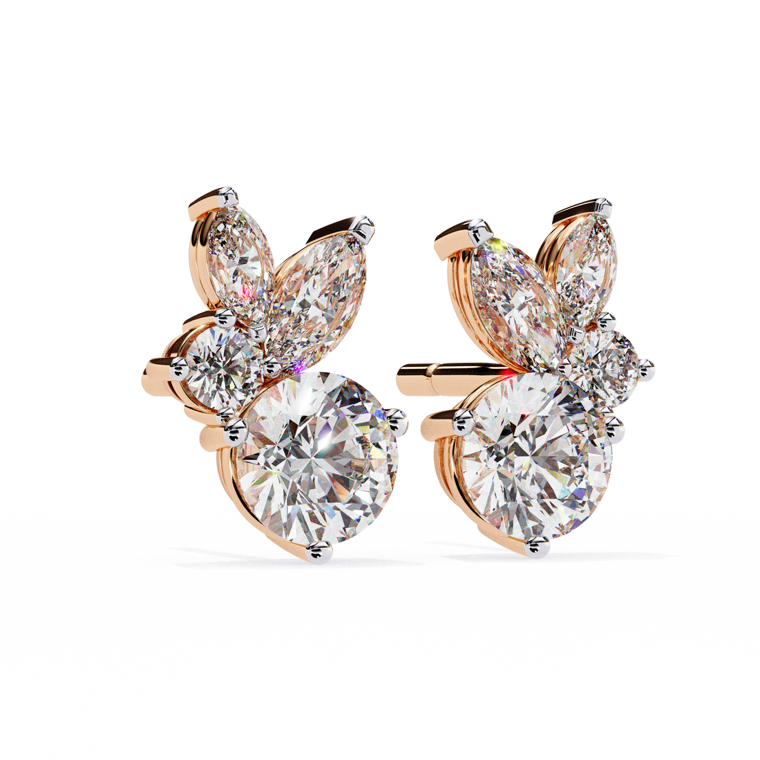 Unique 18K GOLD EARRING WITH LAB-GROWN DIAMOND.