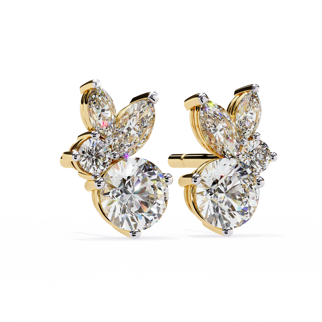 Unique 18K GOLD EARRING WITH LAB-GROWN DIAMOND.