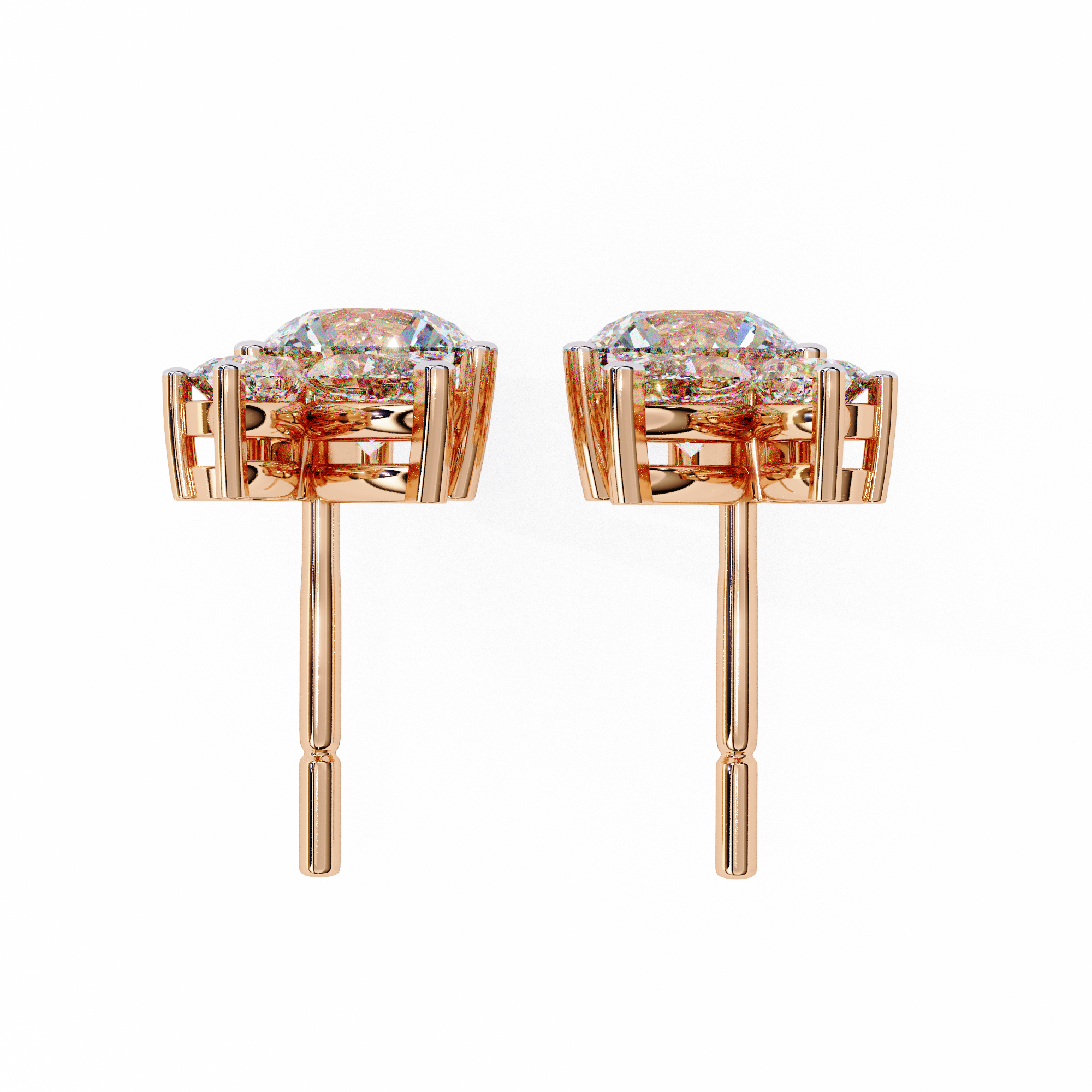 Unique 18K GOLD EARRING WITH LAB-GROWN DIAMOND.