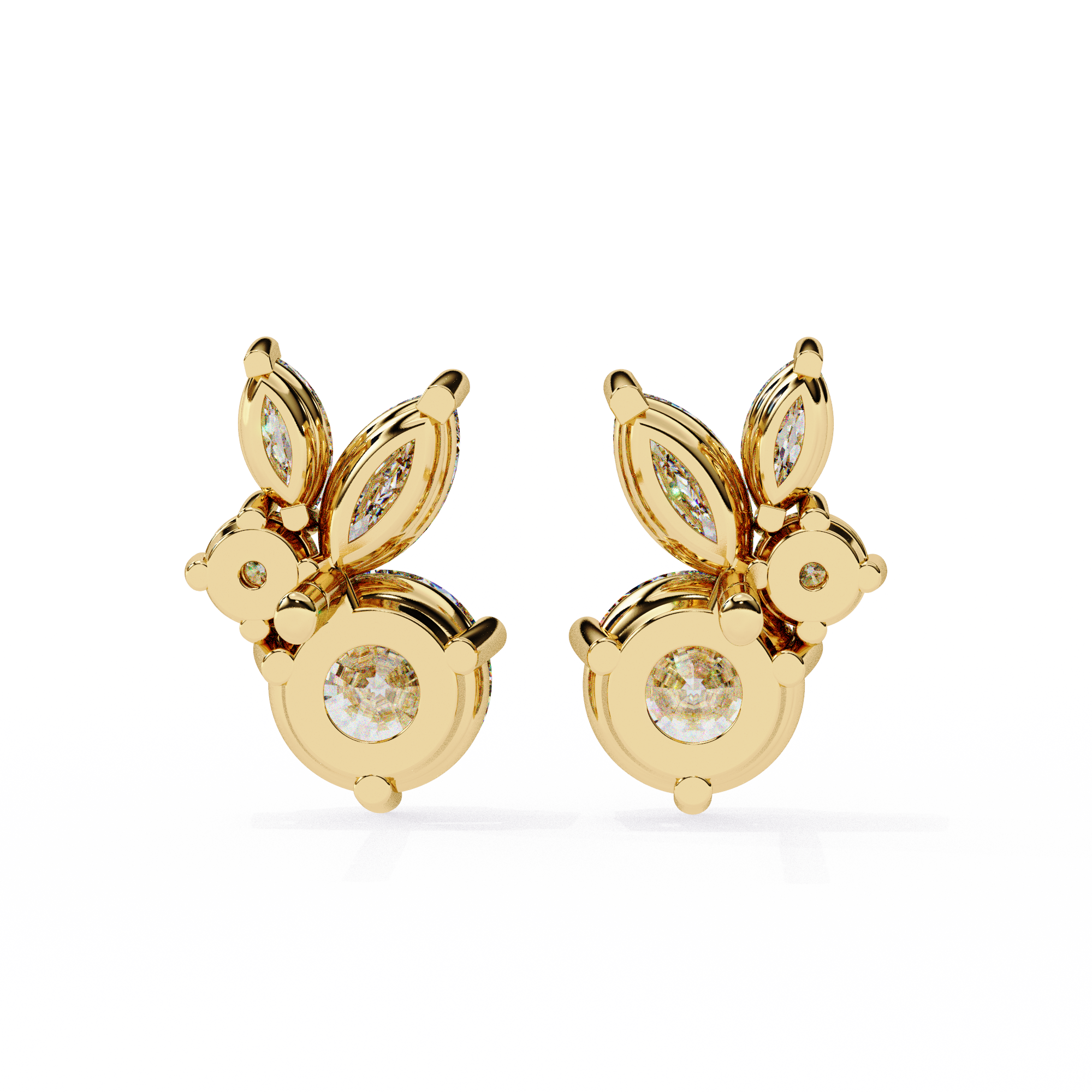 Unique 18K GOLD EARRING WITH LAB-GROWN DIAMOND.