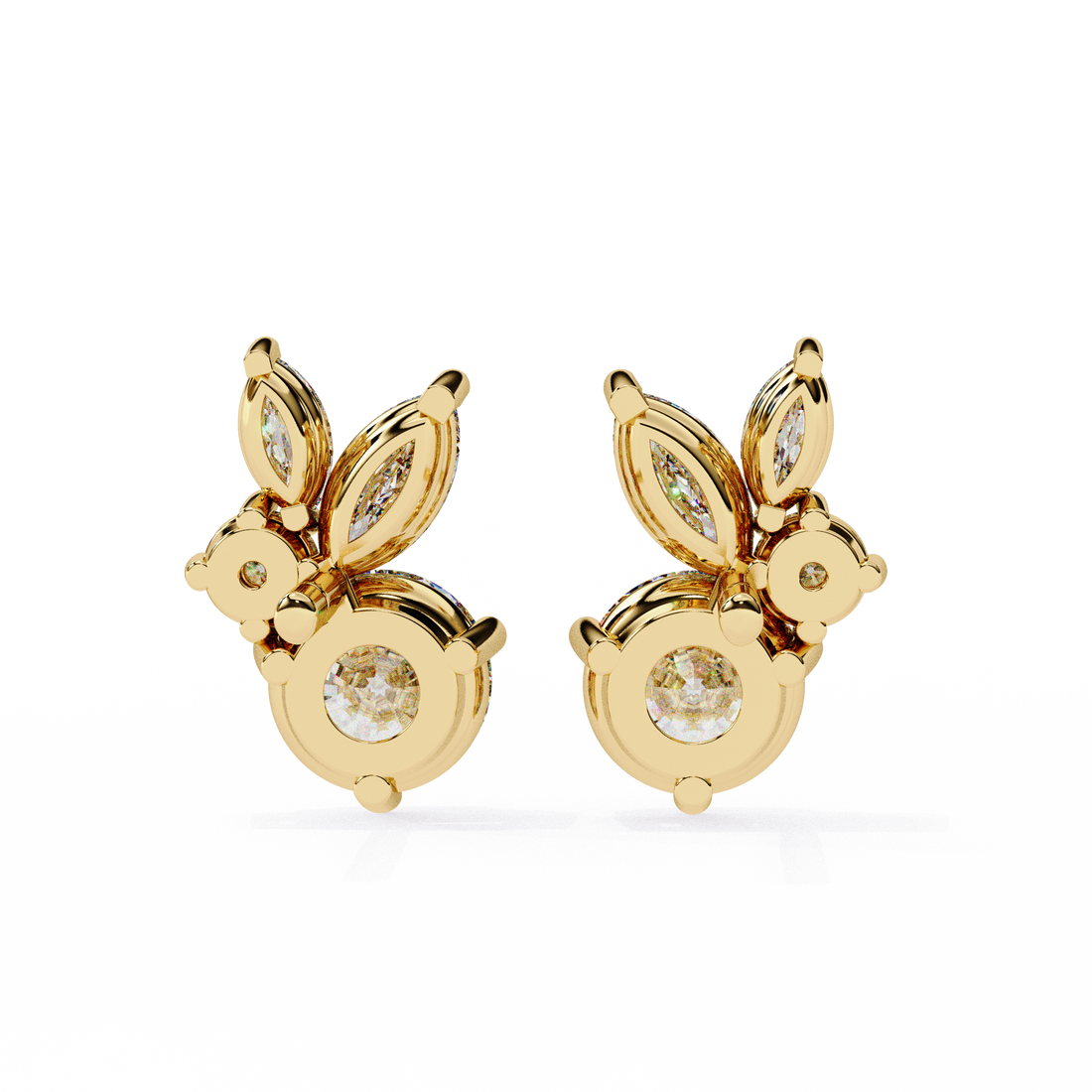 Unique 18K GOLD EARRING WITH LAB-GROWN DIAMOND.