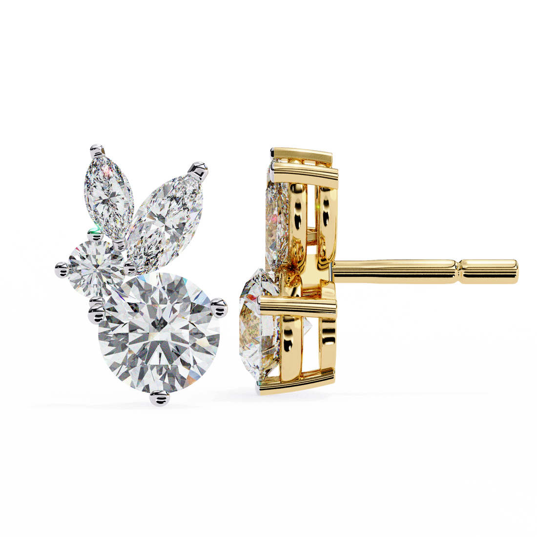 Unique 18K GOLD EARRING WITH LAB-GROWN DIAMOND.