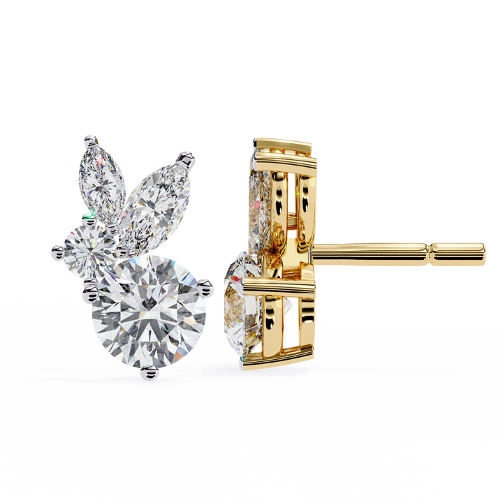 Unique 18K GOLD EARRING WITH LAB-GROWN DIAMOND.