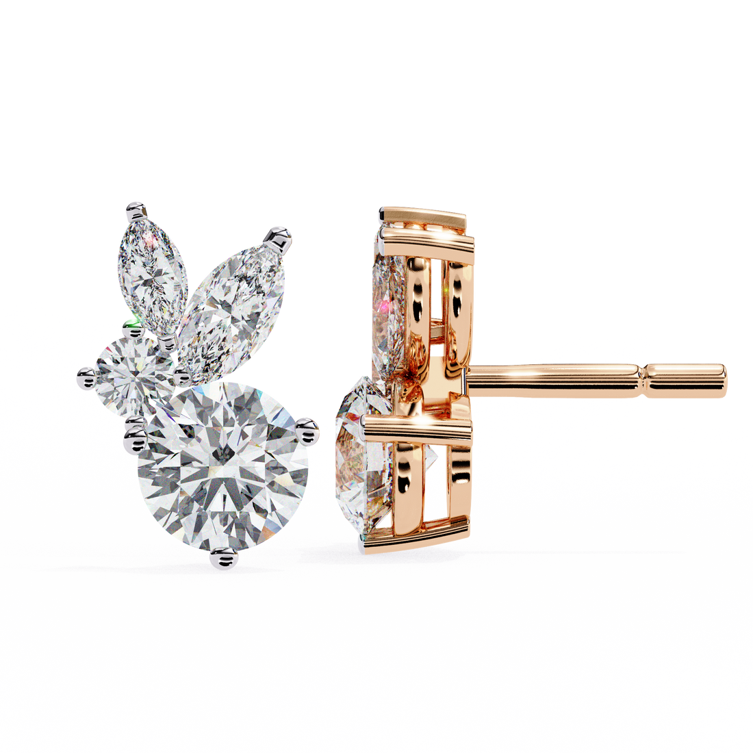 Unique 18K GOLD EARRING WITH LAB-GROWN DIAMOND.