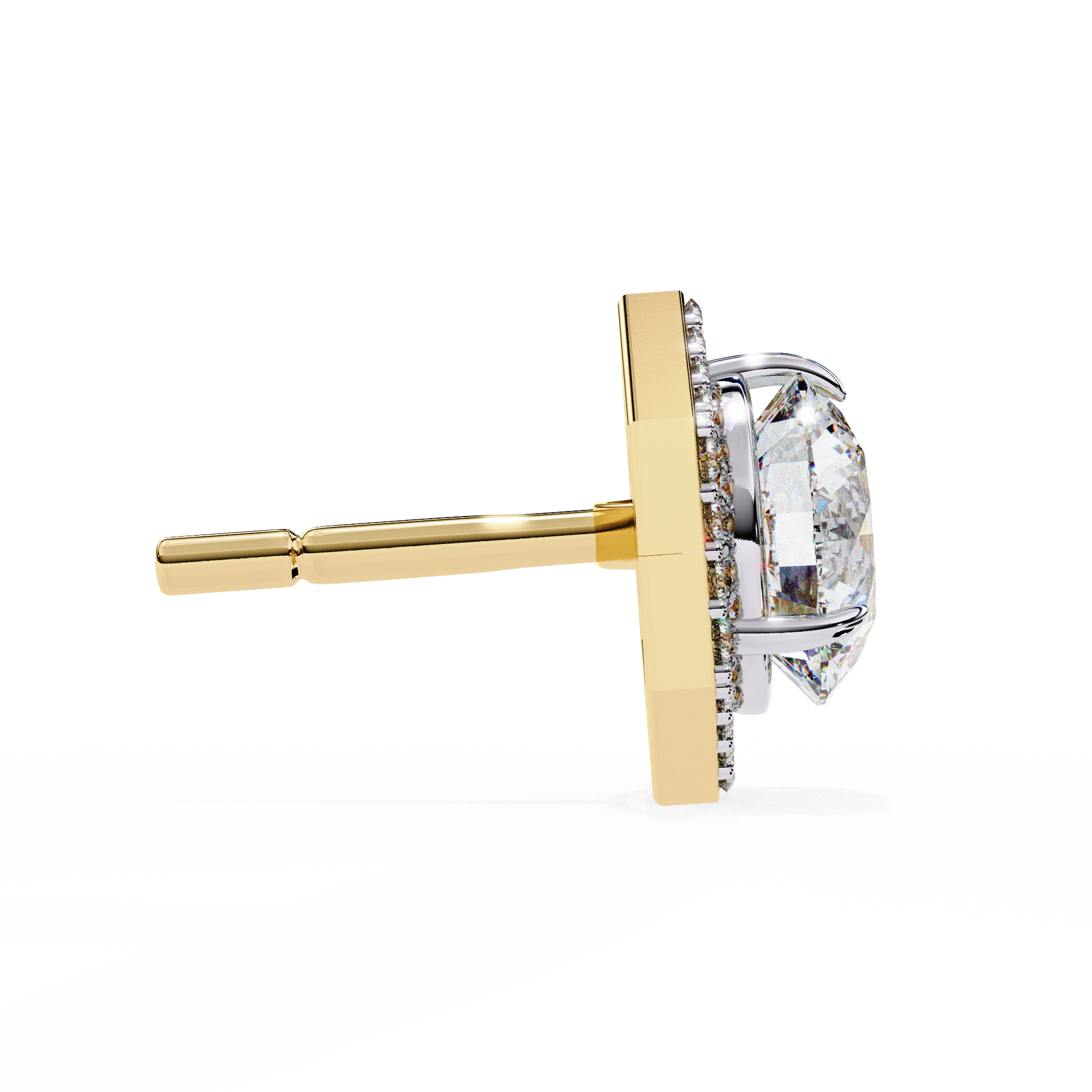 Unique 18K GOLD EARRING WITH LAB-GROWN DIAMOND.