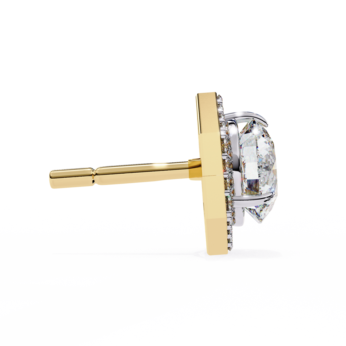 Unique 18K GOLD EARRING WITH LAB-GROWN DIAMOND.